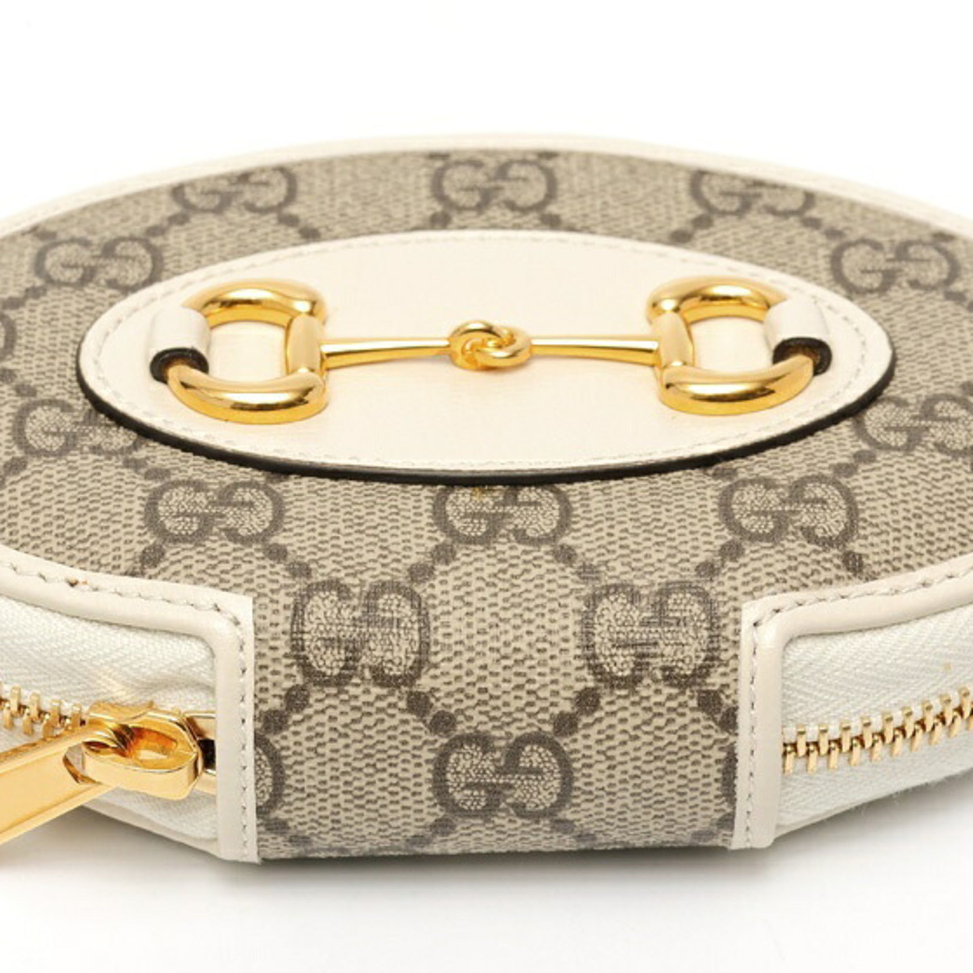 Gucci Beige White Gg Supreme Leather Coin Purse/Coin Case (Pre-Owned)