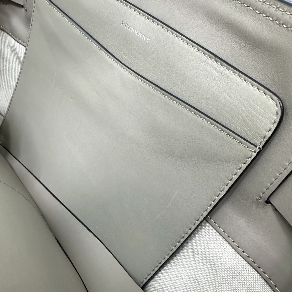 Burberry Beige Canvas Leather Handbag