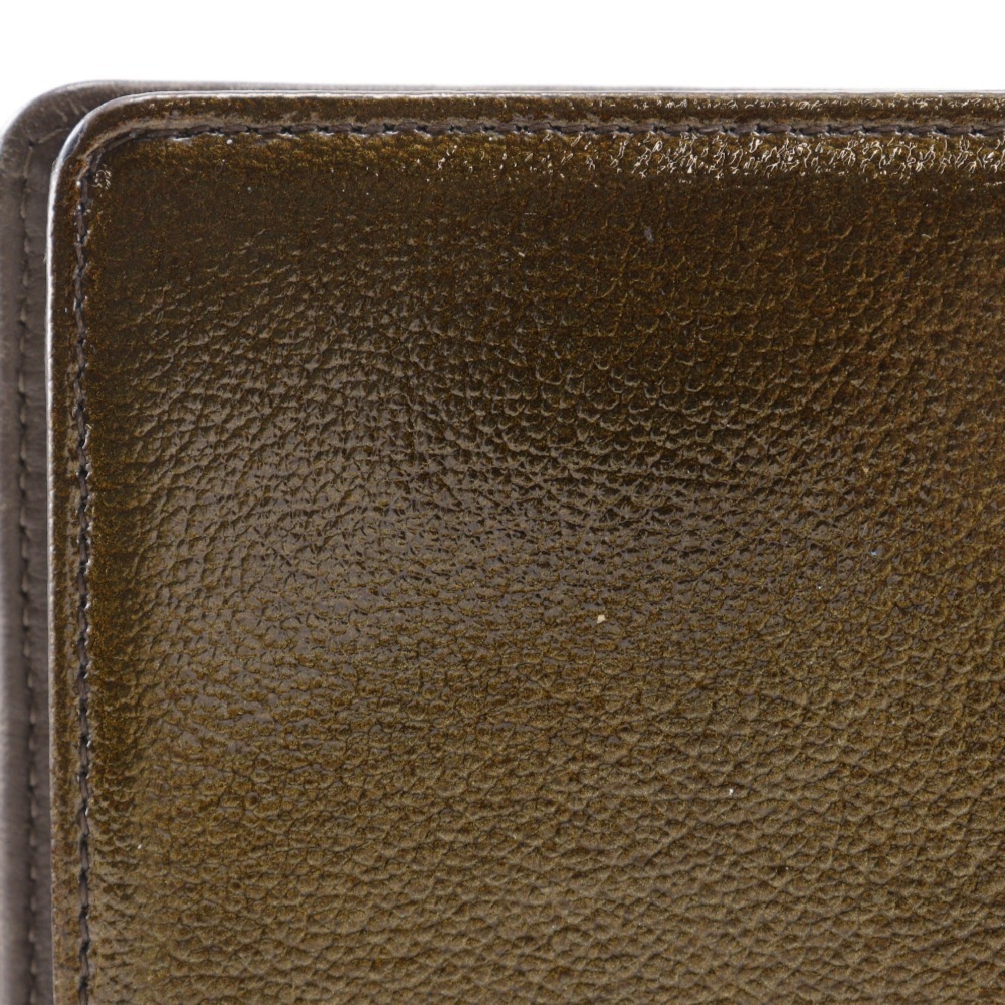 Chanel Bronze Leather Long Wallet (Bi-Fold)