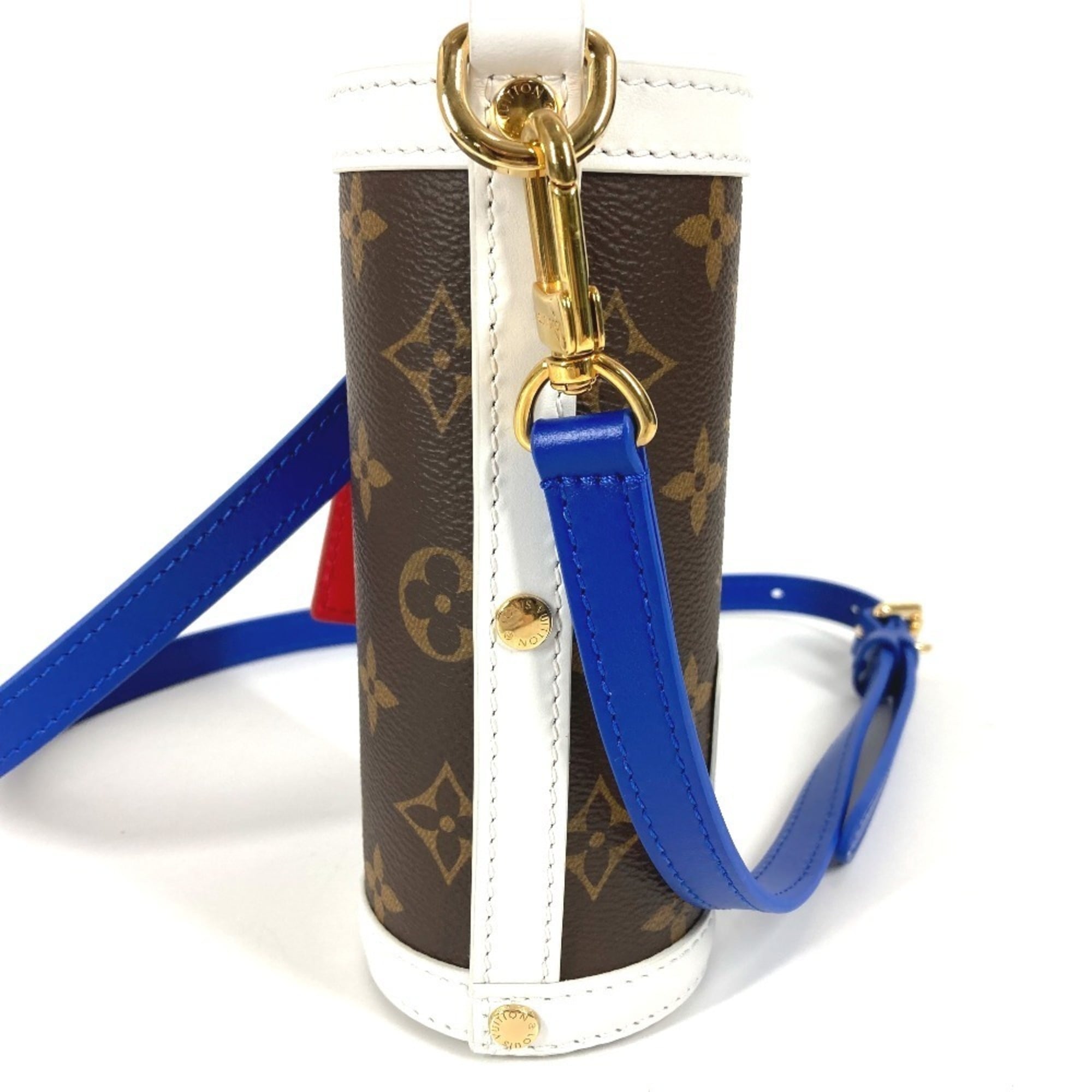 Louis Vuitton Blue Brown Monogram Red Color White Monogram Pochette Shoulder Bag