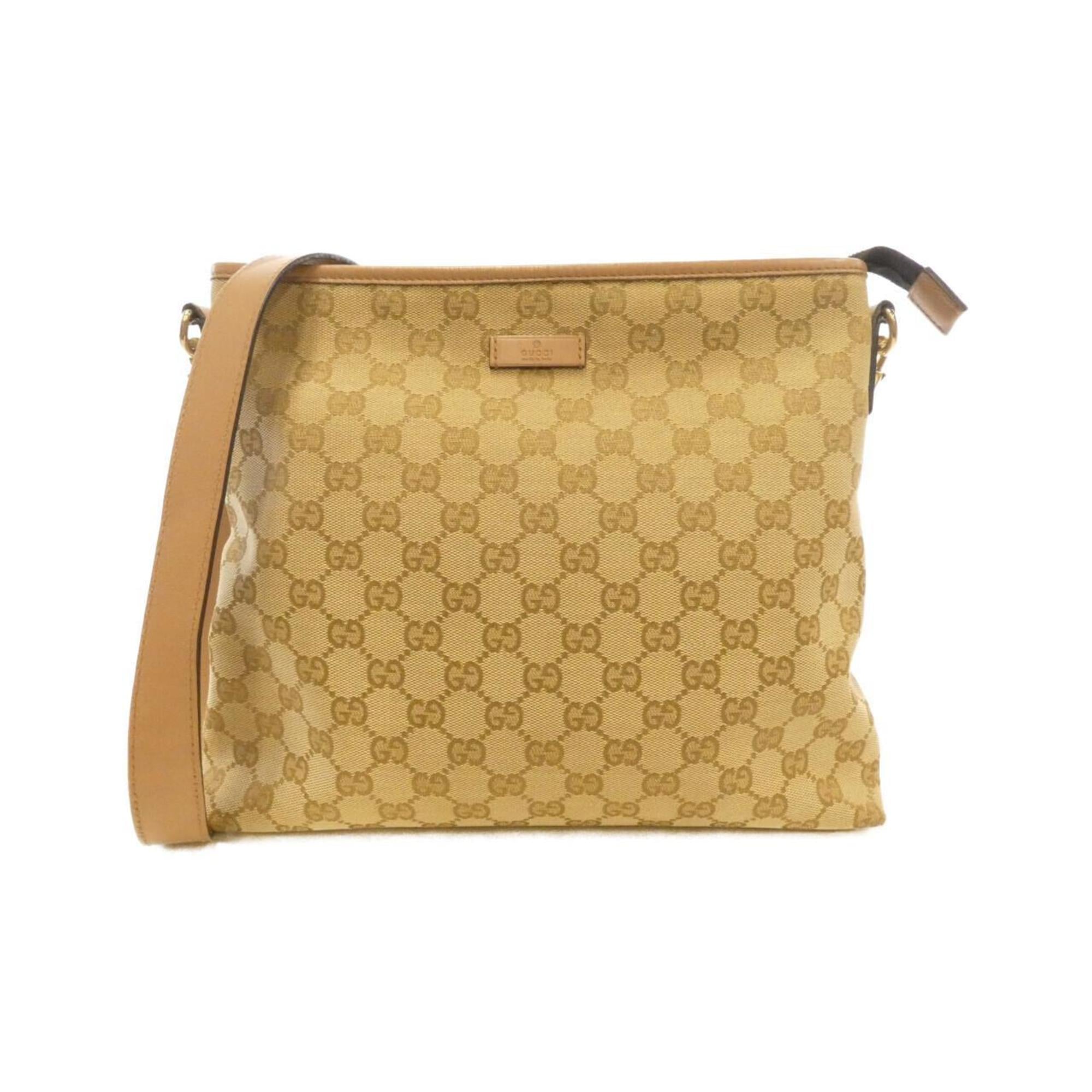 Gucci Gg Canvas Beige Pink Gg Canvas Shoulder Bag (Pre-Owned)