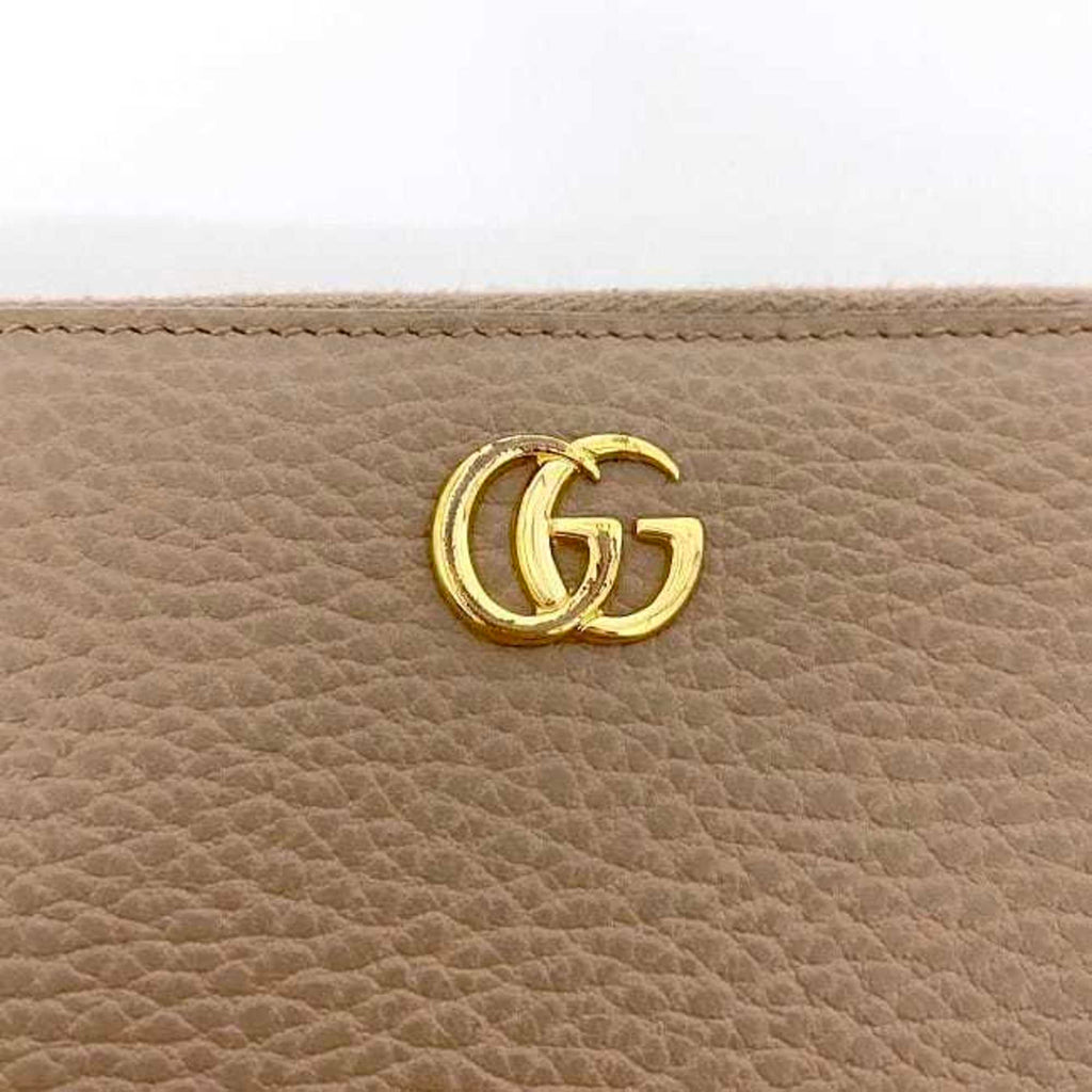 Gucci Pink Beige Leather Long Wallet (Bi-Fold) (Pre-Owned)