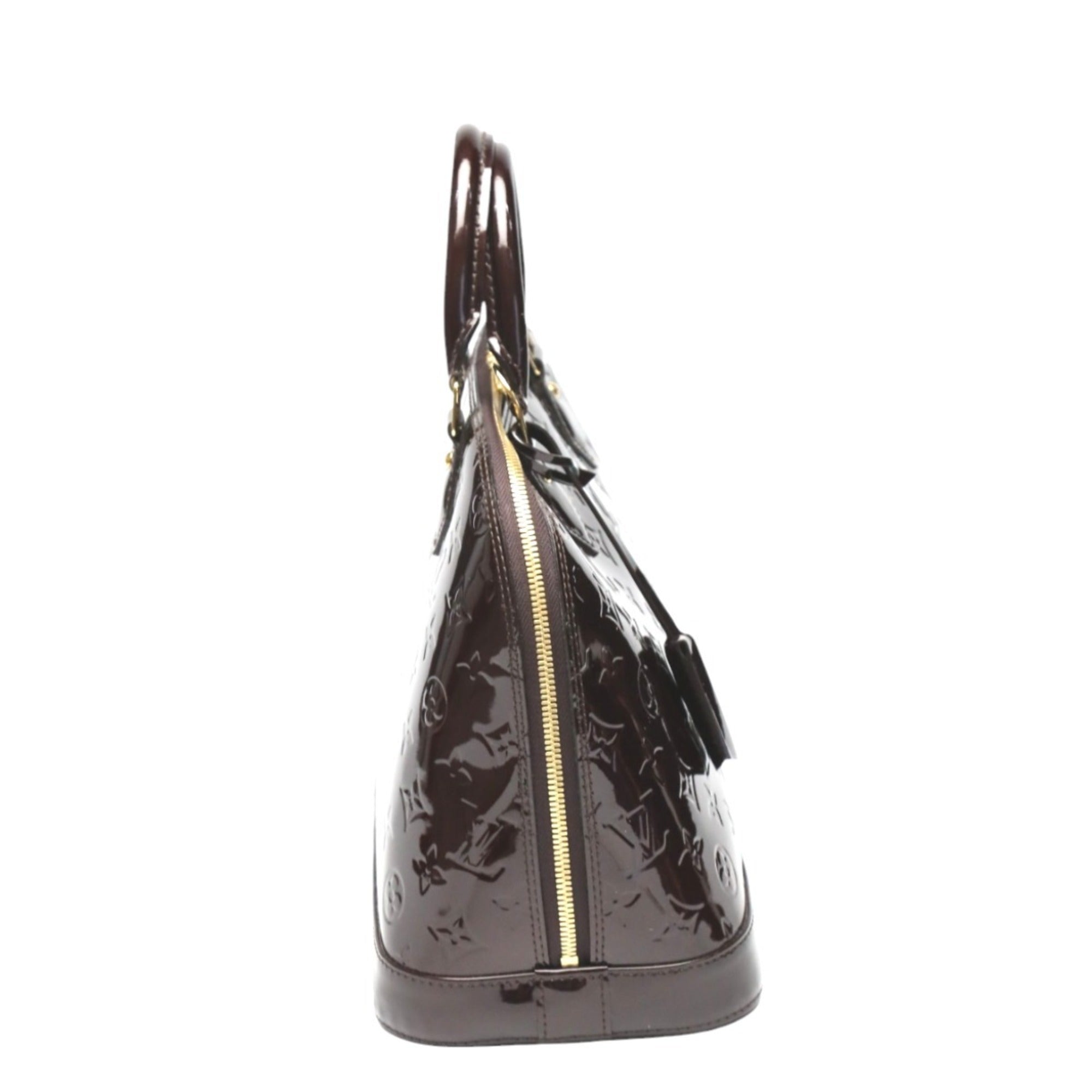 Louis Vuitton Red Color Wine Monogram Vernis Handbag