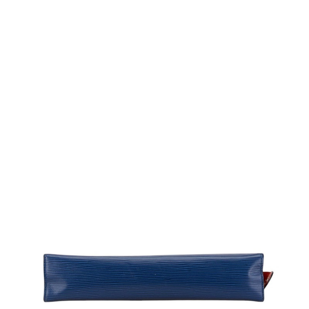 Louis Vuitton Black Navy Leather Pvc Clutch Bag