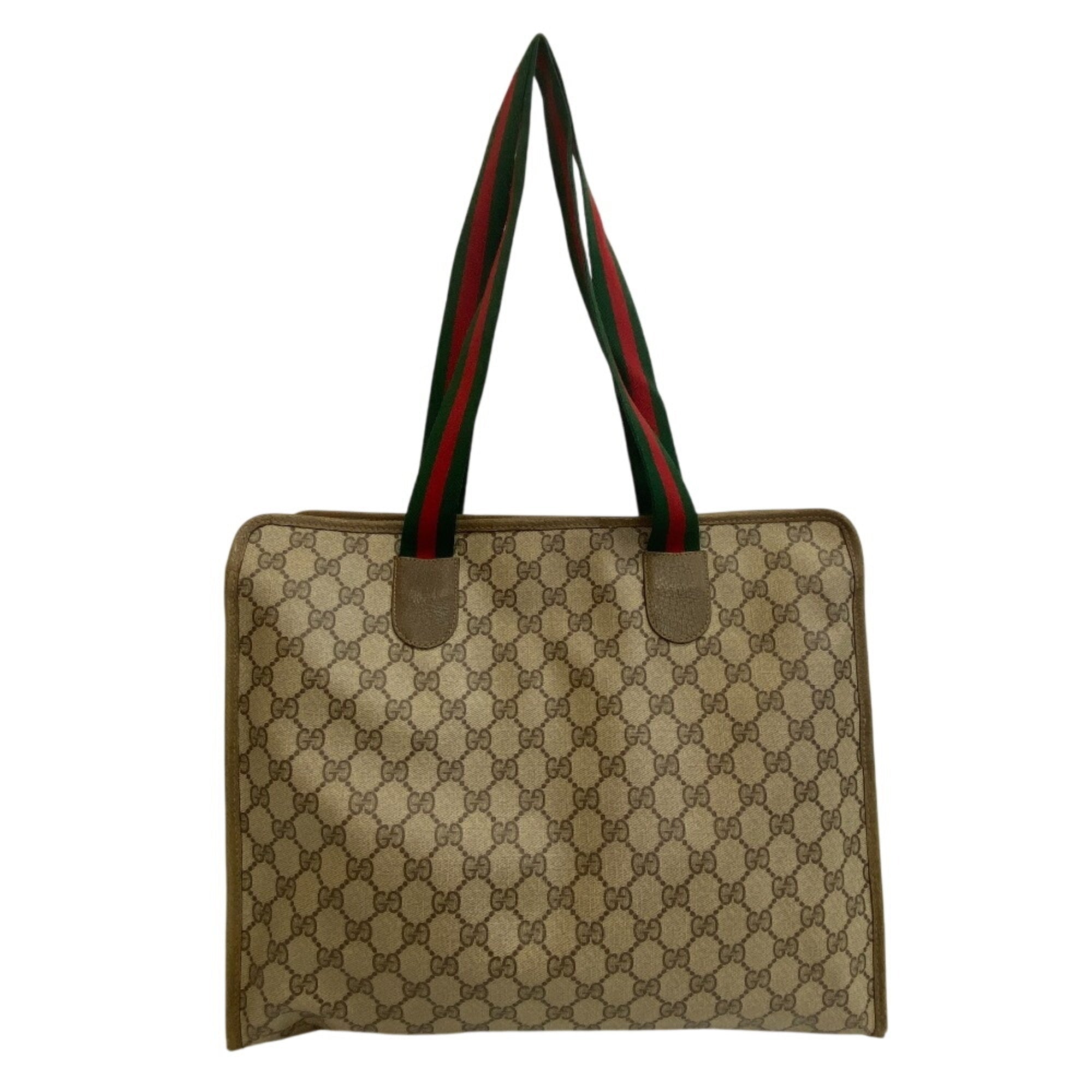 Gucci Sherry Line Beige Pvc Tote Bag (Pre-Owned)