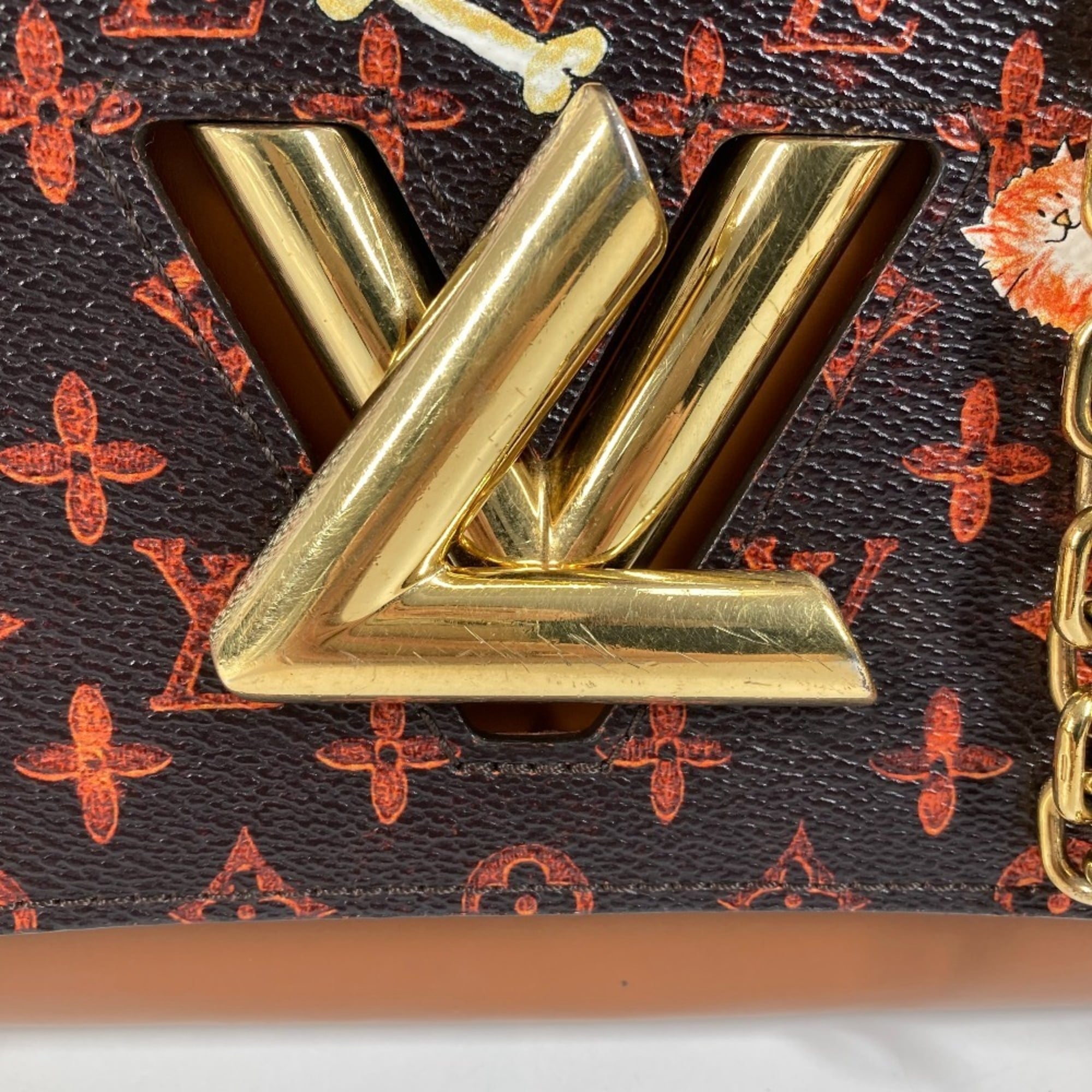 Louis Vuitton Brown Orange Monogram Leather Shoulder Bag