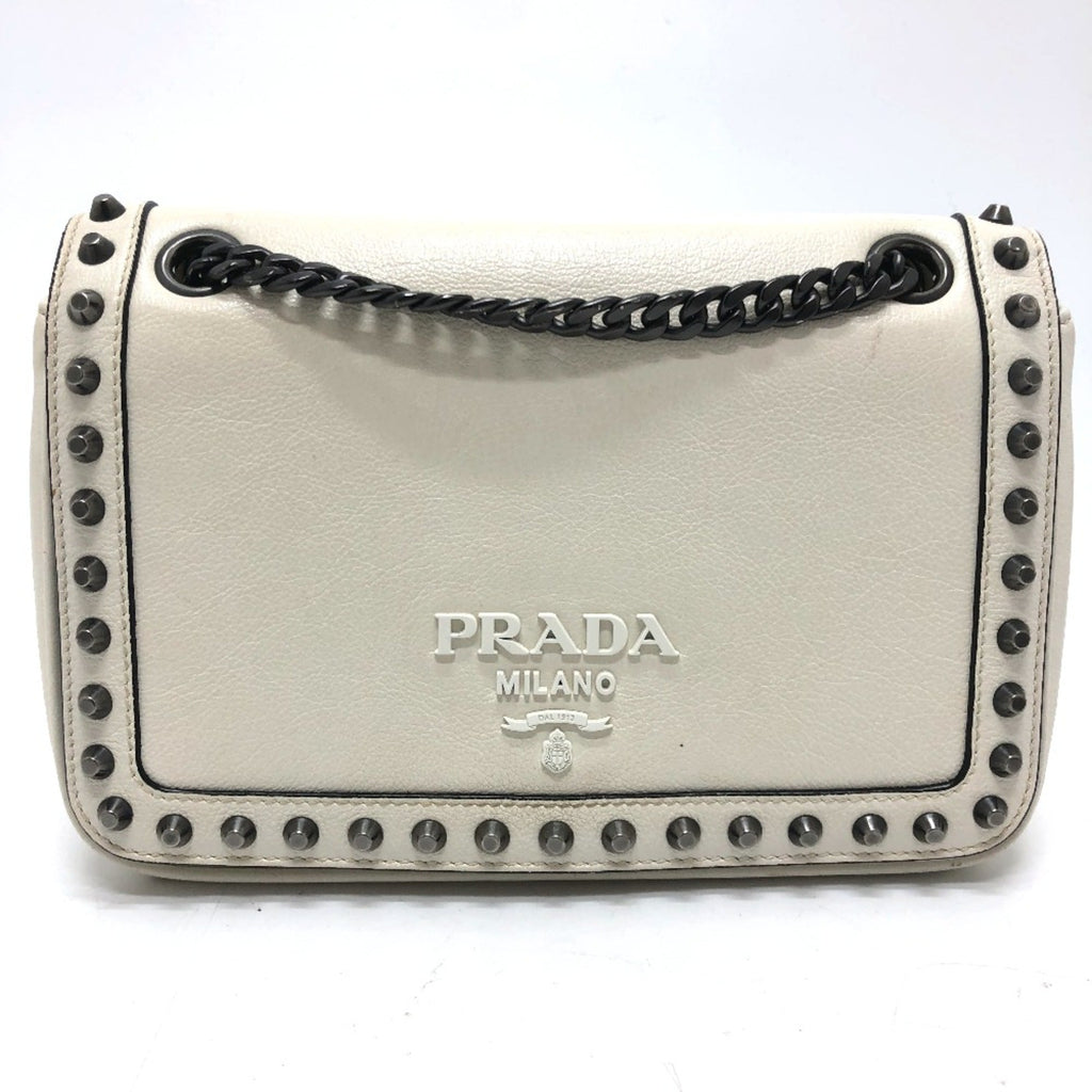 Prada White Leather Shoulder Bag
