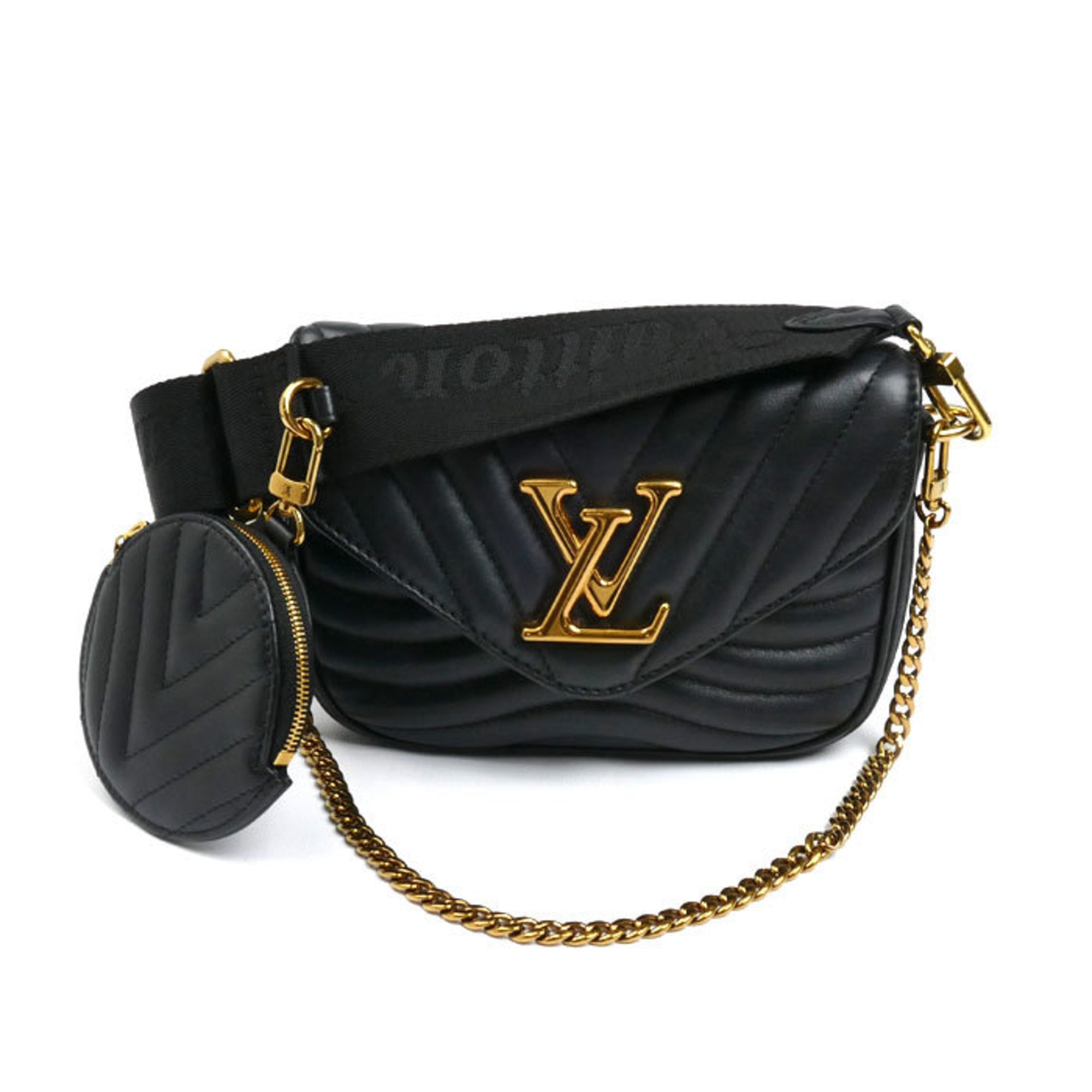 Louis Vuitton Black Leather Pochette Shoulder Bag
