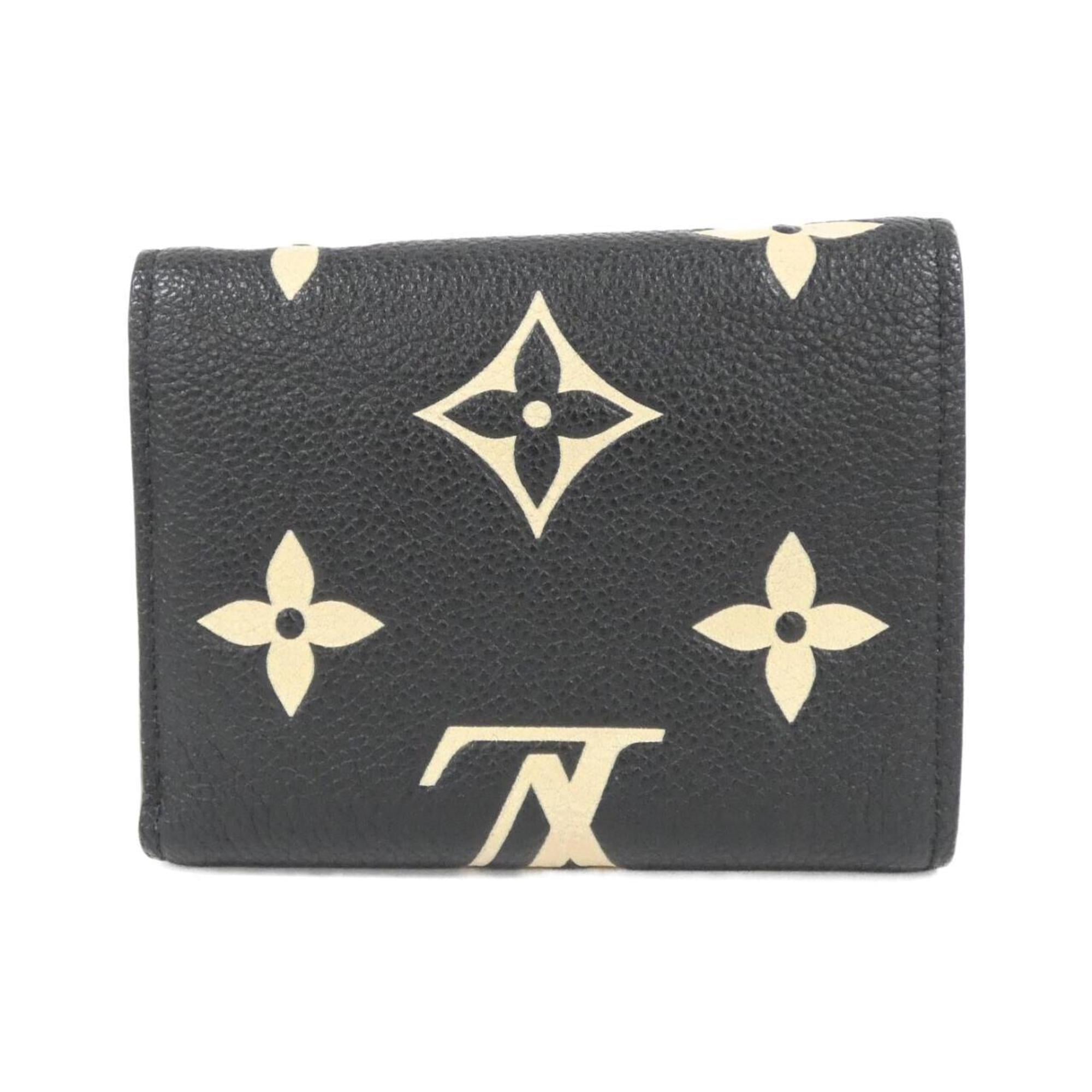 Louis Vuitton Bicolor Black Leather Wallet (Tri-Fold)