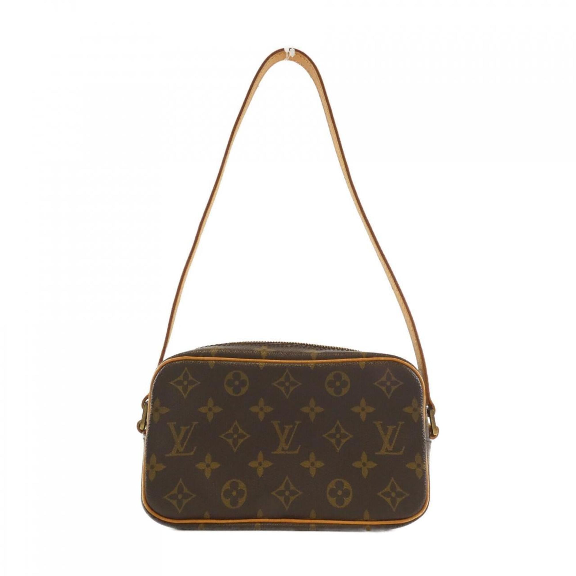 Louis Vuitton Marron Coated Canvas Pochette Shoulder Bag