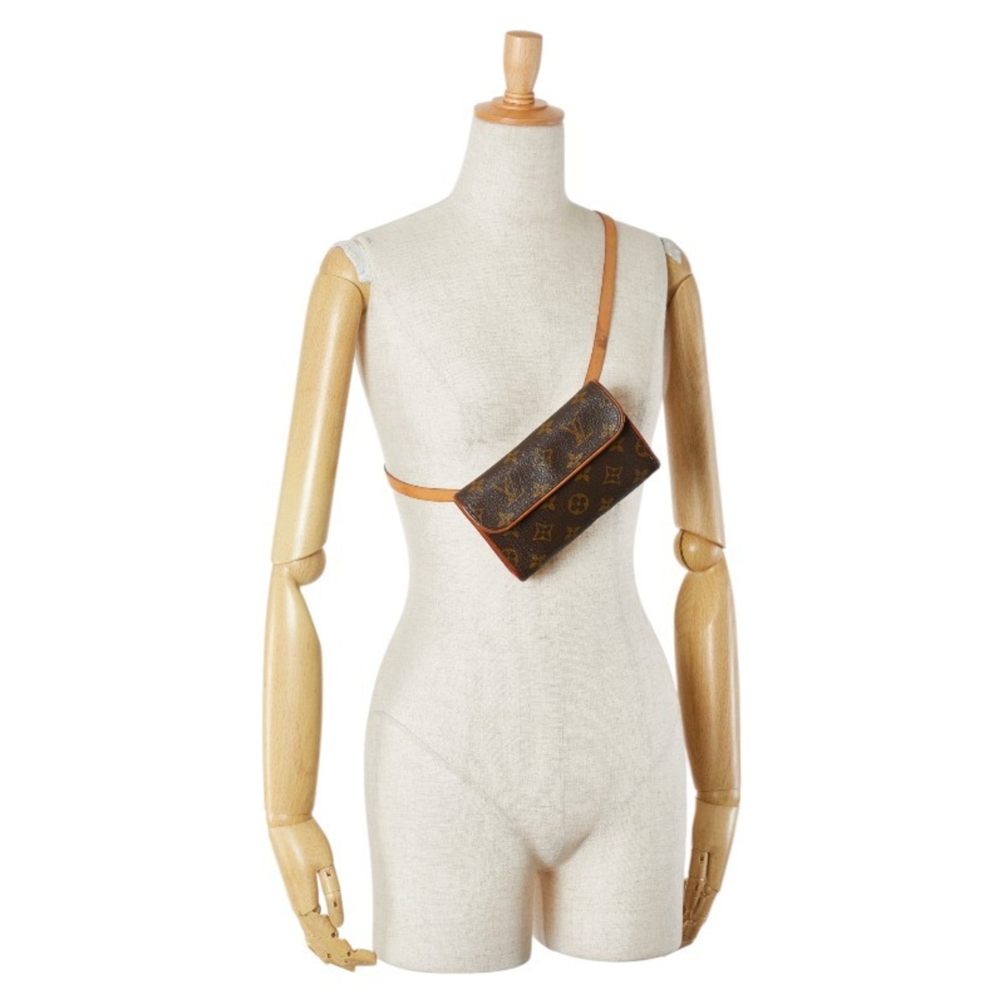 Louis Vuitton Brown Pvc Leather Pochette Sling Bag