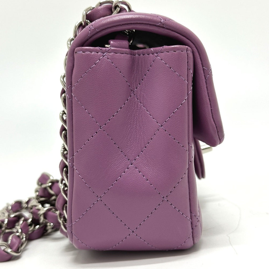 Chanel Purple Leather Shoulder Bag
