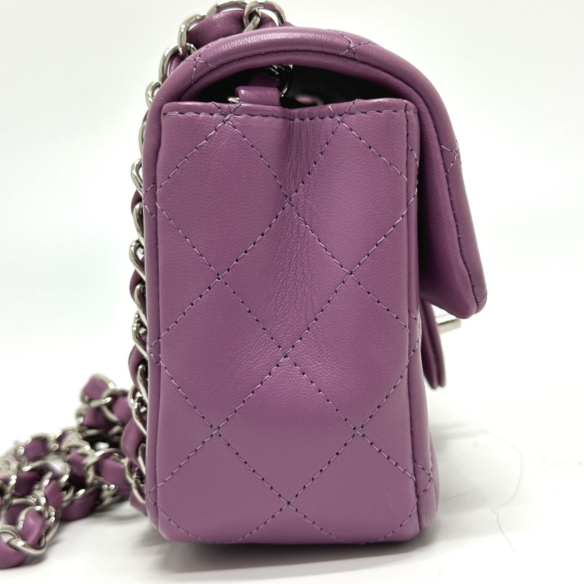 Chanel Purple Leather Shoulder Bag