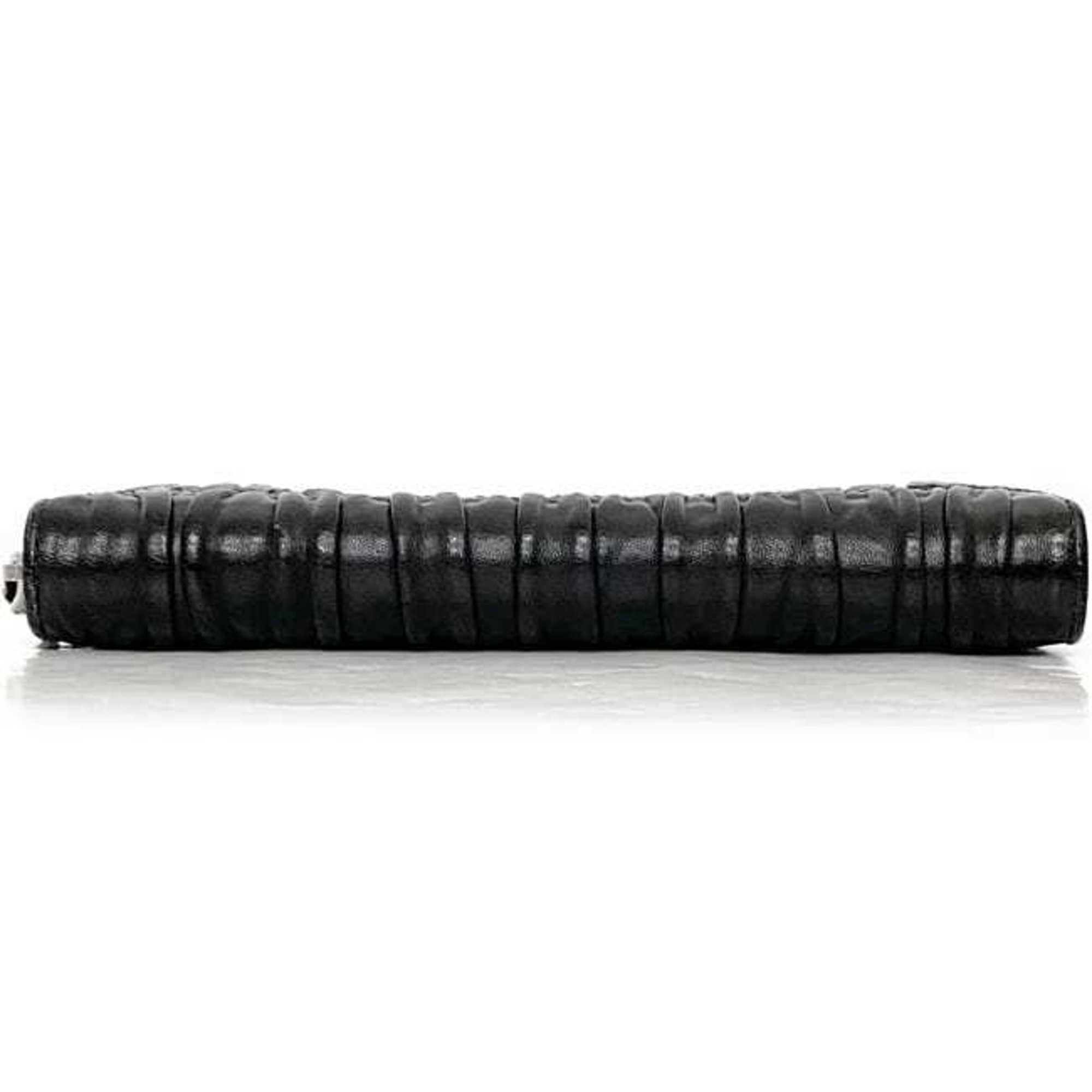Prada Black Leather Long Wallet (Bi-Fold)