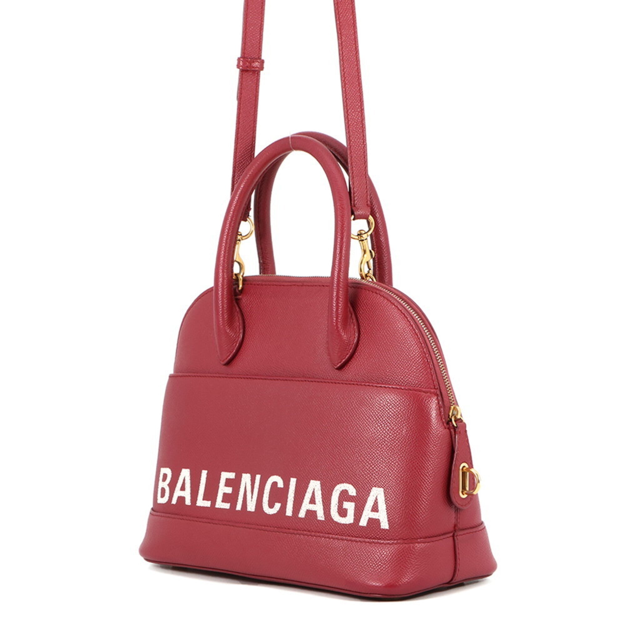 Balenciaga Red Color Leather Handbag Shoulder