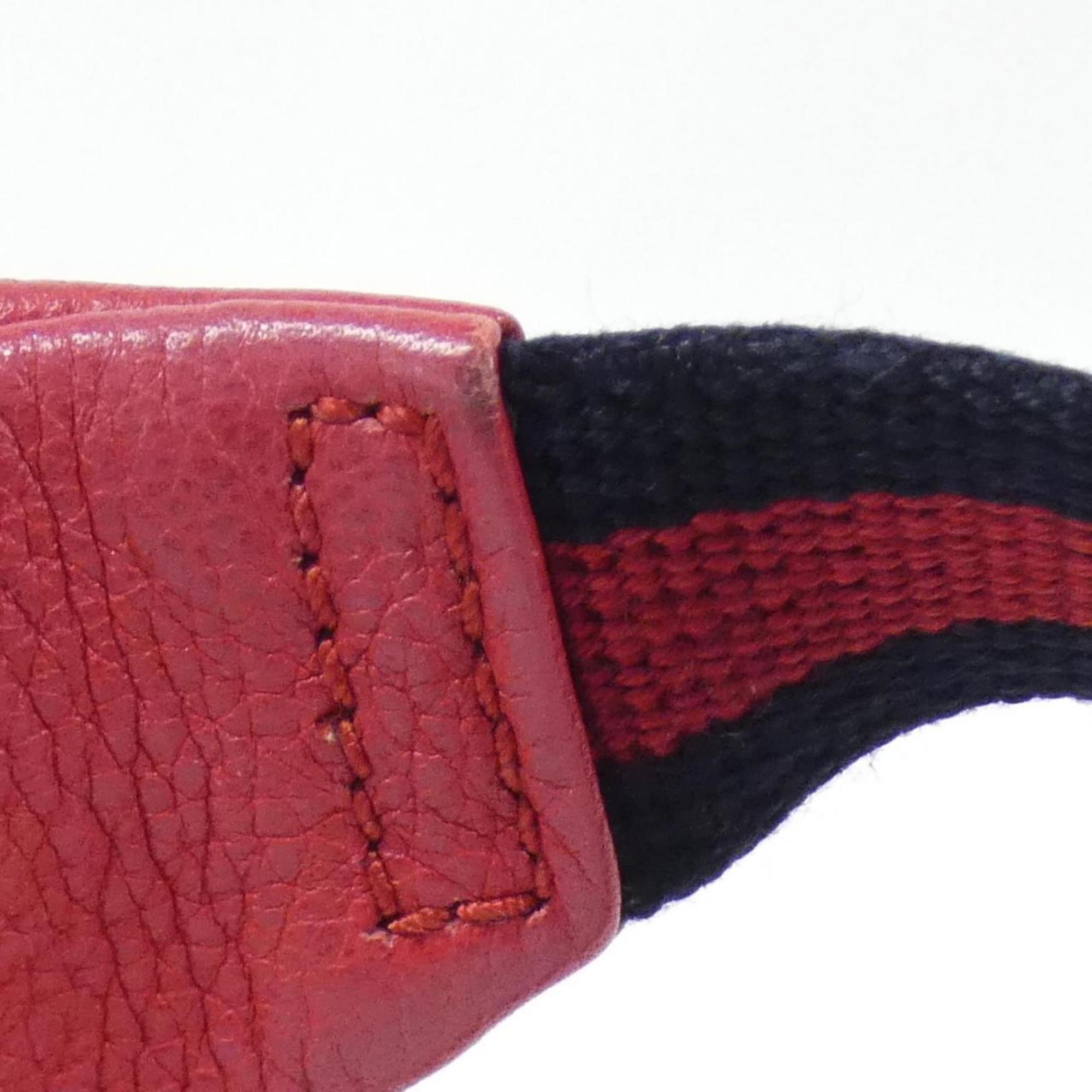 Gucci Red Color Leather Fanny Pack (Pre-Owned)