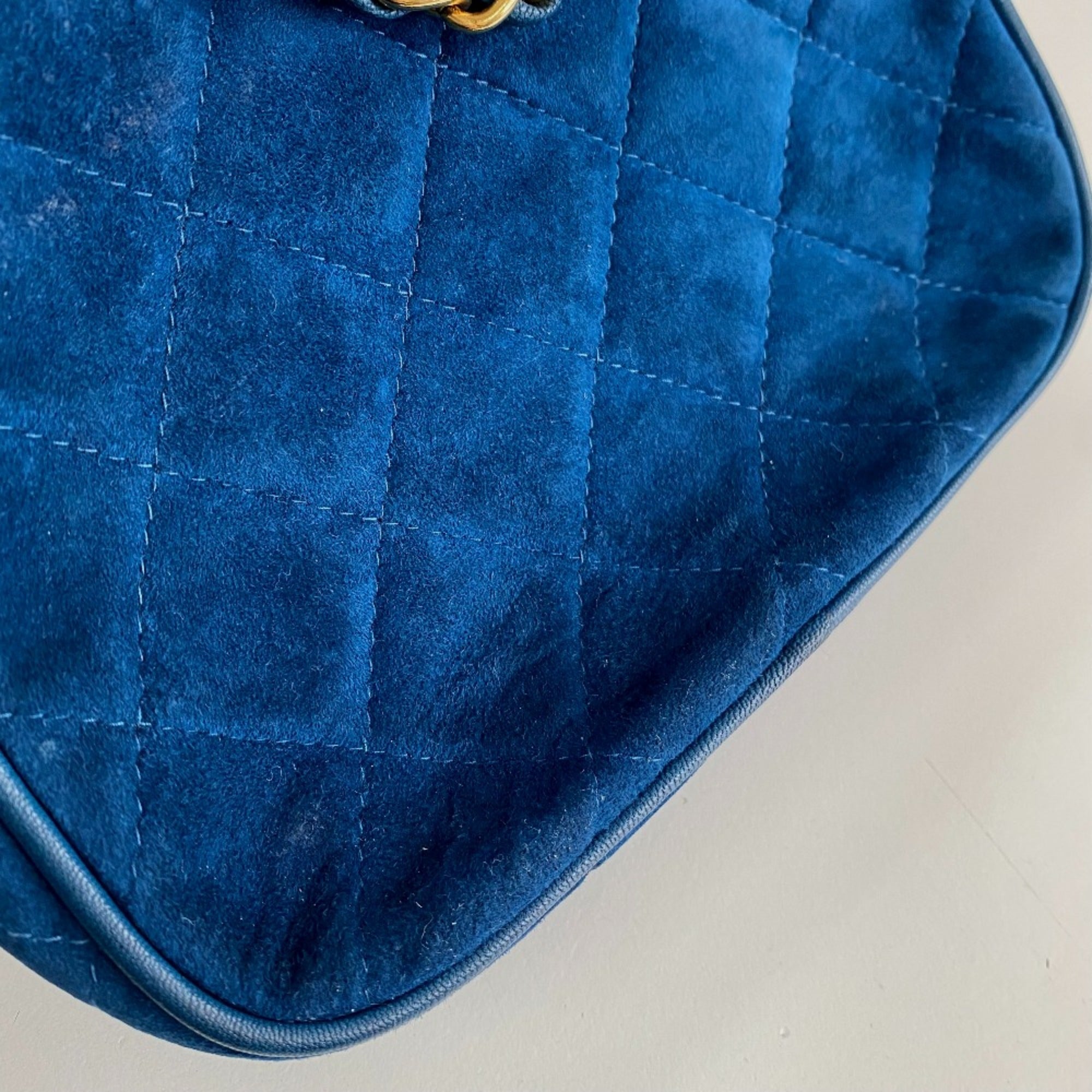 Chanel Blue Leather Handbag