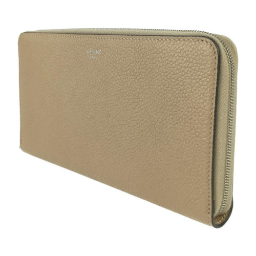Celine Beige Leather Long Wallet (Bi-Fold)