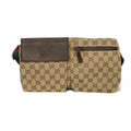 Gucci Beige Gg Canvas Leather Fanny Pack Shoulder Bag Sling Bag (Pre-Owned)