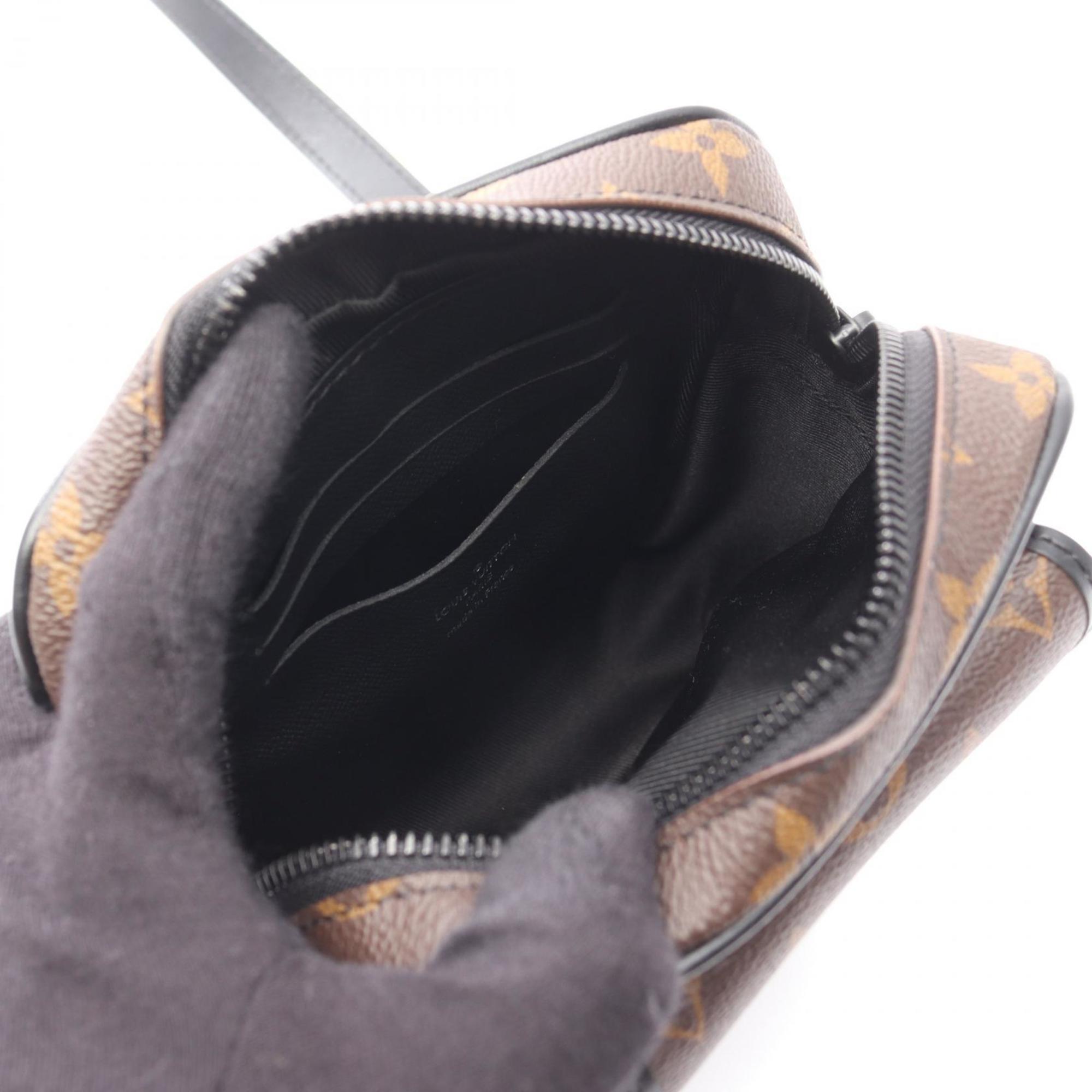 Louis Vuitton Black Brown Monogram Macassar Coated Canvas Shoulder Bag