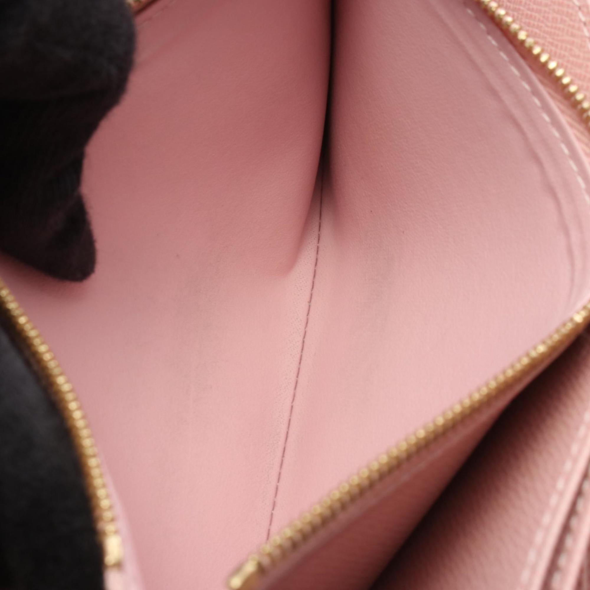 Louis Vuitton Rose Ballerine White Coated Canvas Long Wallet