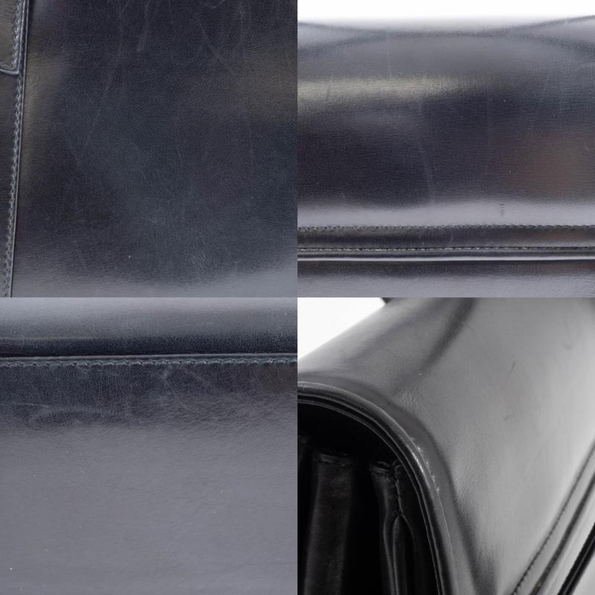 Gucci Black Leather Shoulder Bag Tote Bag (Pre-Owned)