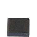 Prada Black Navy Leather Wallet (Bi-Fold)