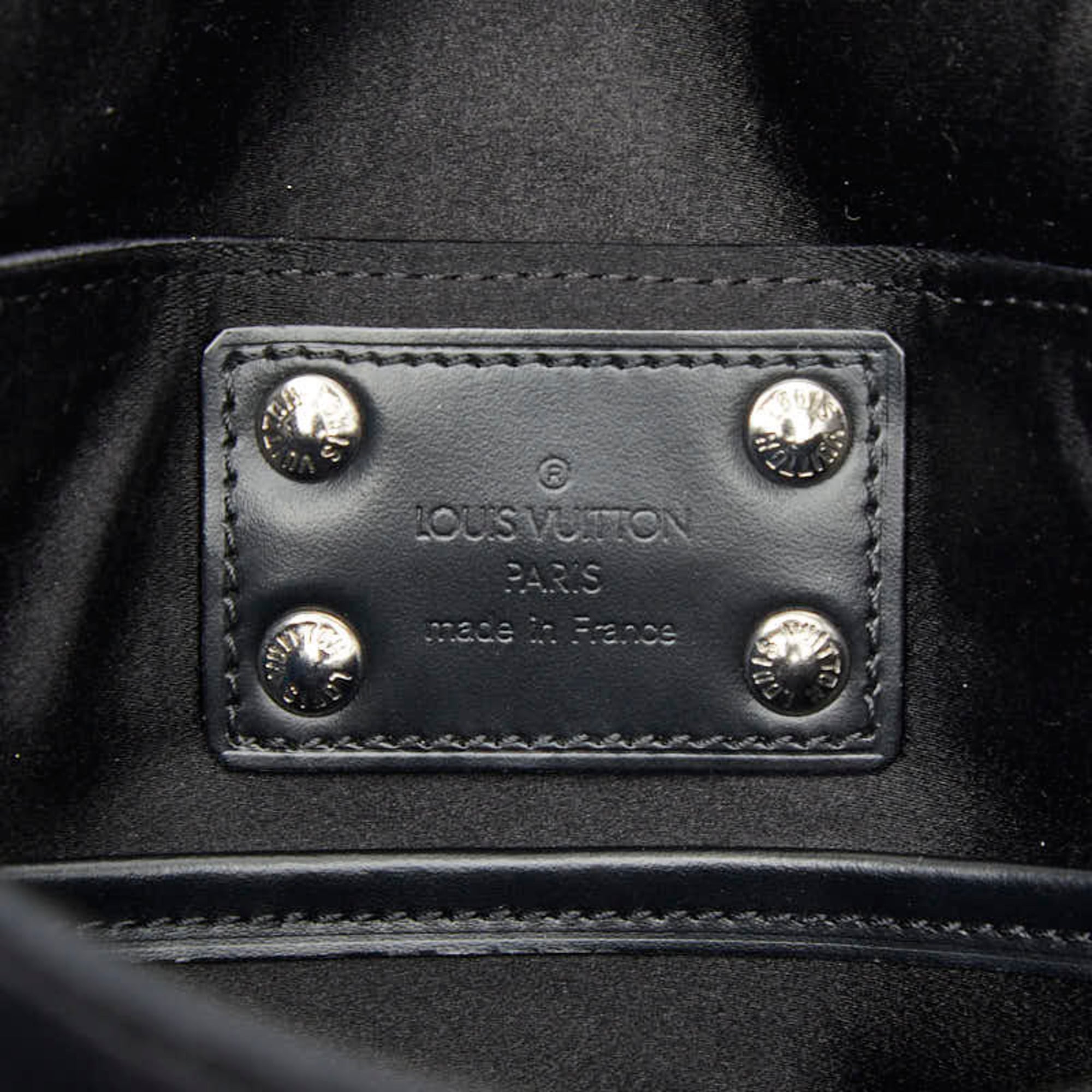 Louis Vuitton Black Noir Satin Leather Shoulder Bag