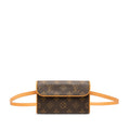 Louis Vuitton Brown Pvc Leather Pochette Sling Bag