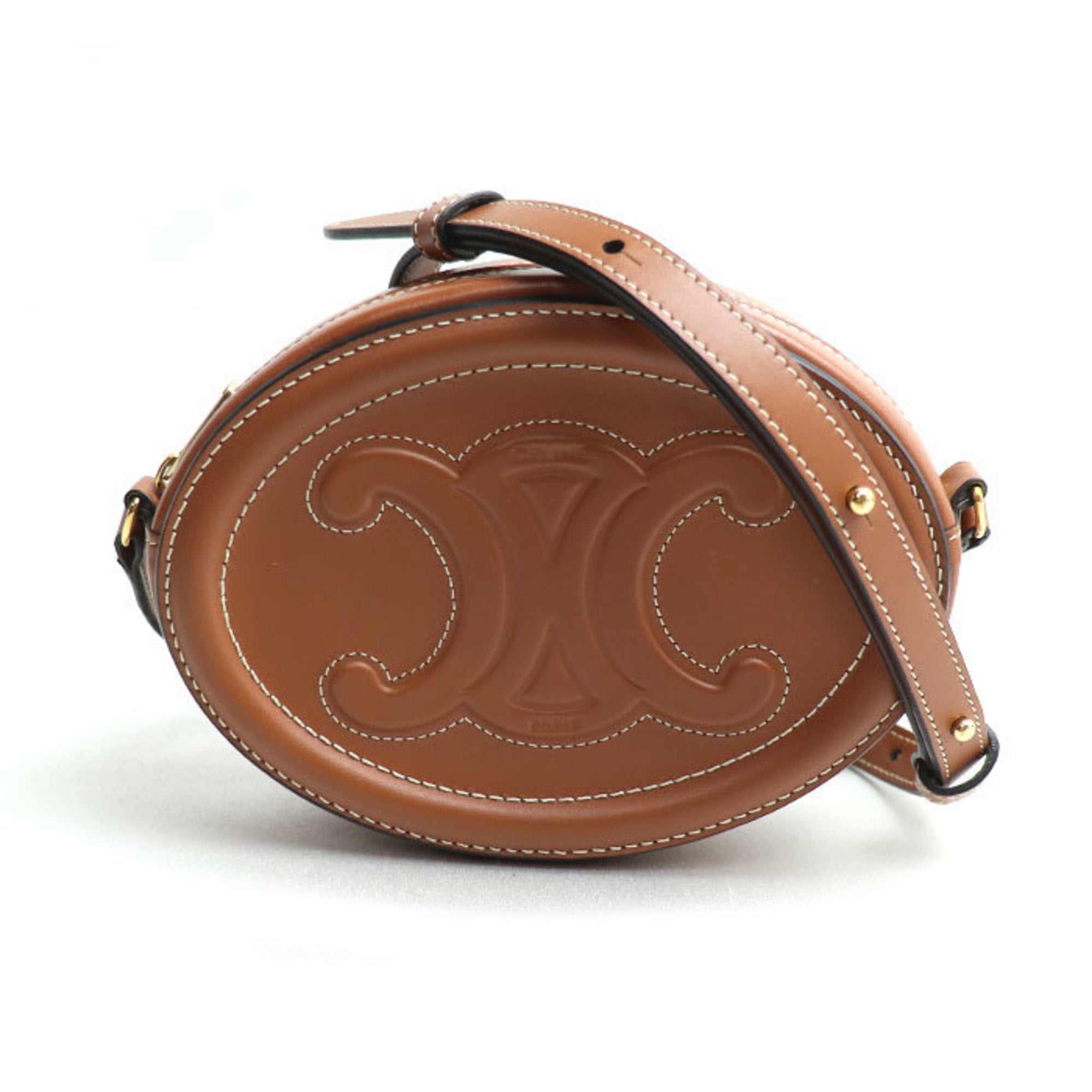 Celine Gold Leather Shoulder Bag