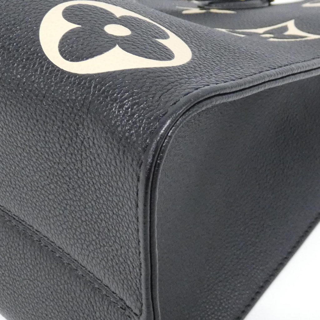Louis Vuitton Beige Black Leather Handbag