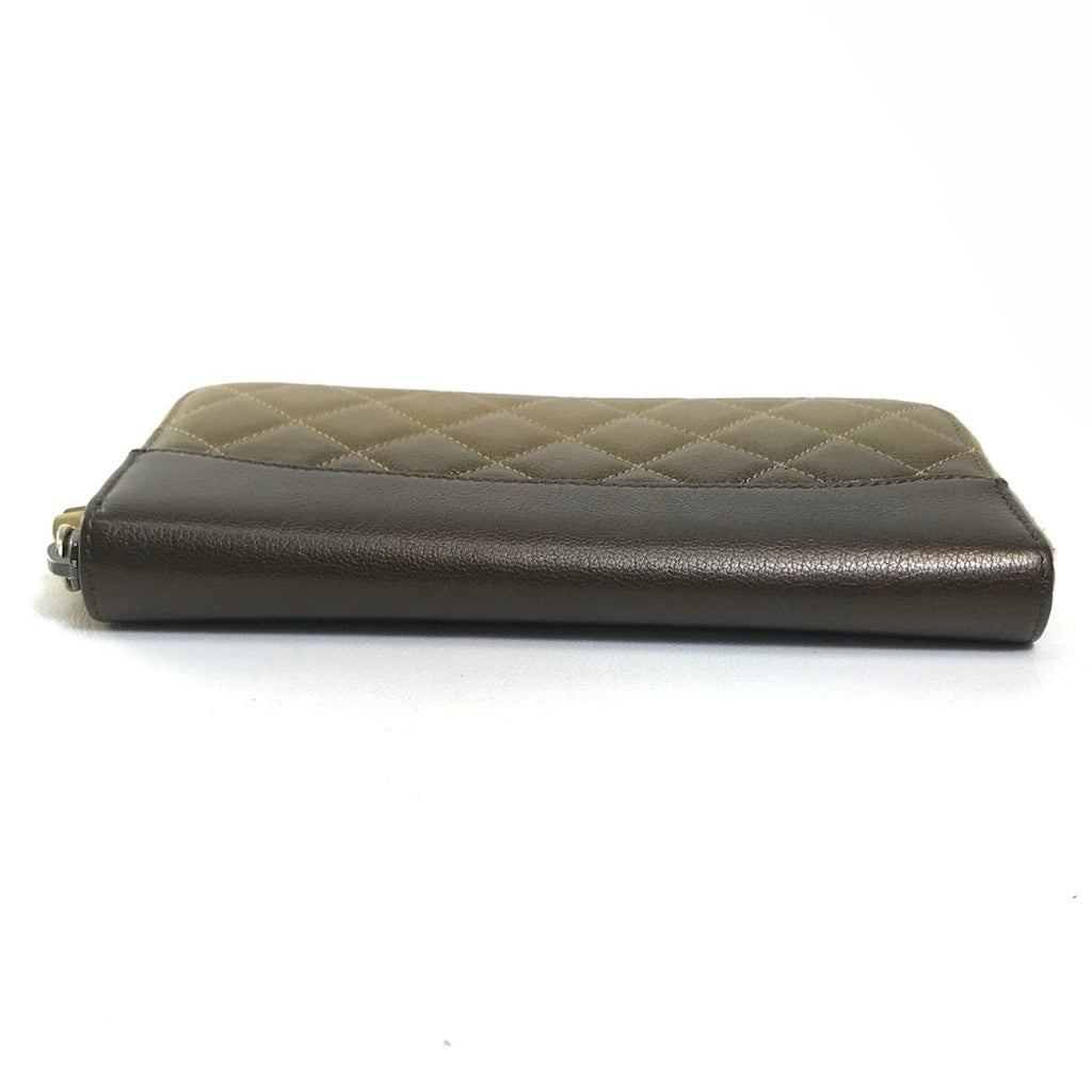 Chanel Gold Leather Long Wallet (Bi-Fold)
