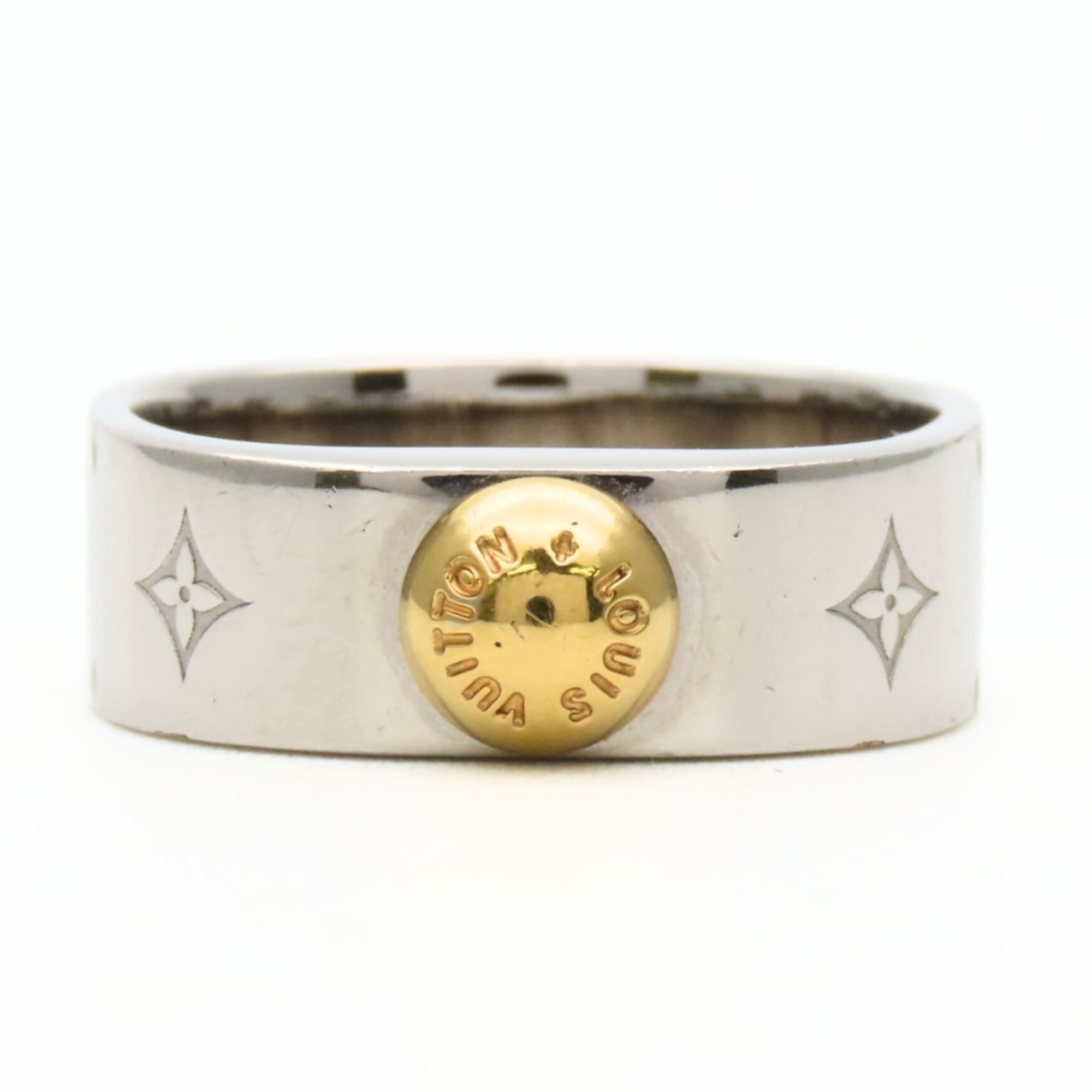 Louis Vuitton Silver Metal Band Ring