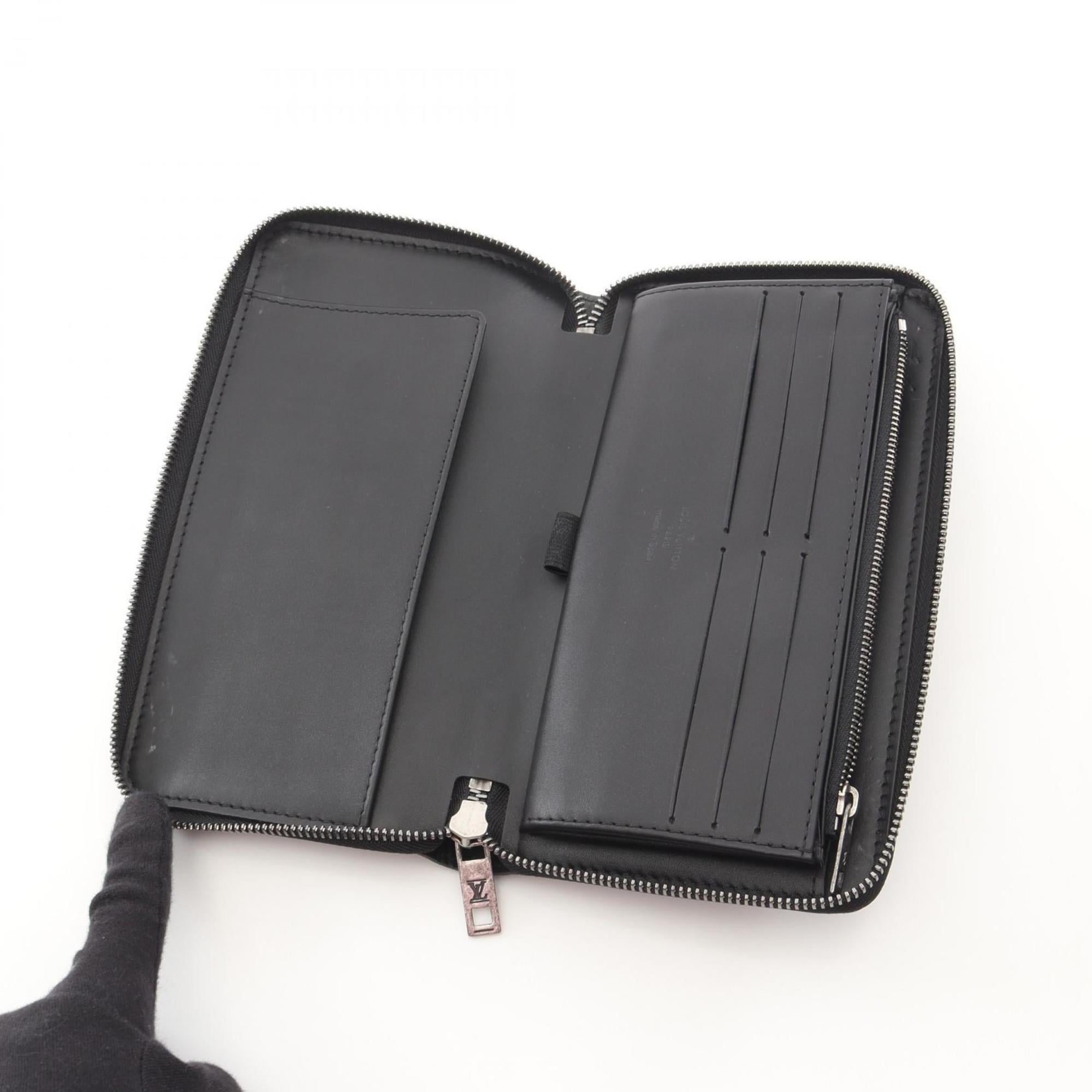 Louis Vuitton Black Leather Long Wallet