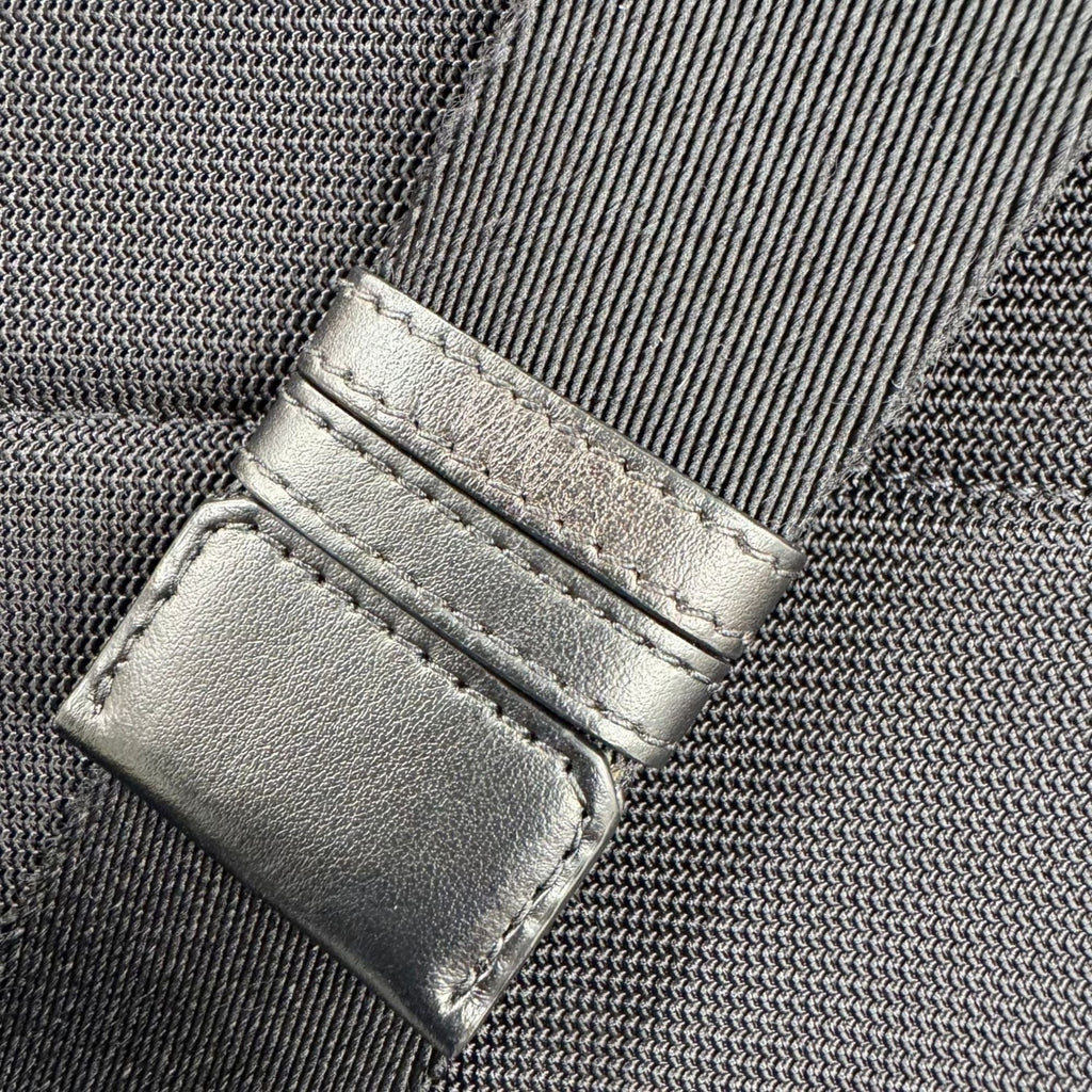 Burberry Metallic Silver Canvas Leather Shoulder Bag Sling Bag