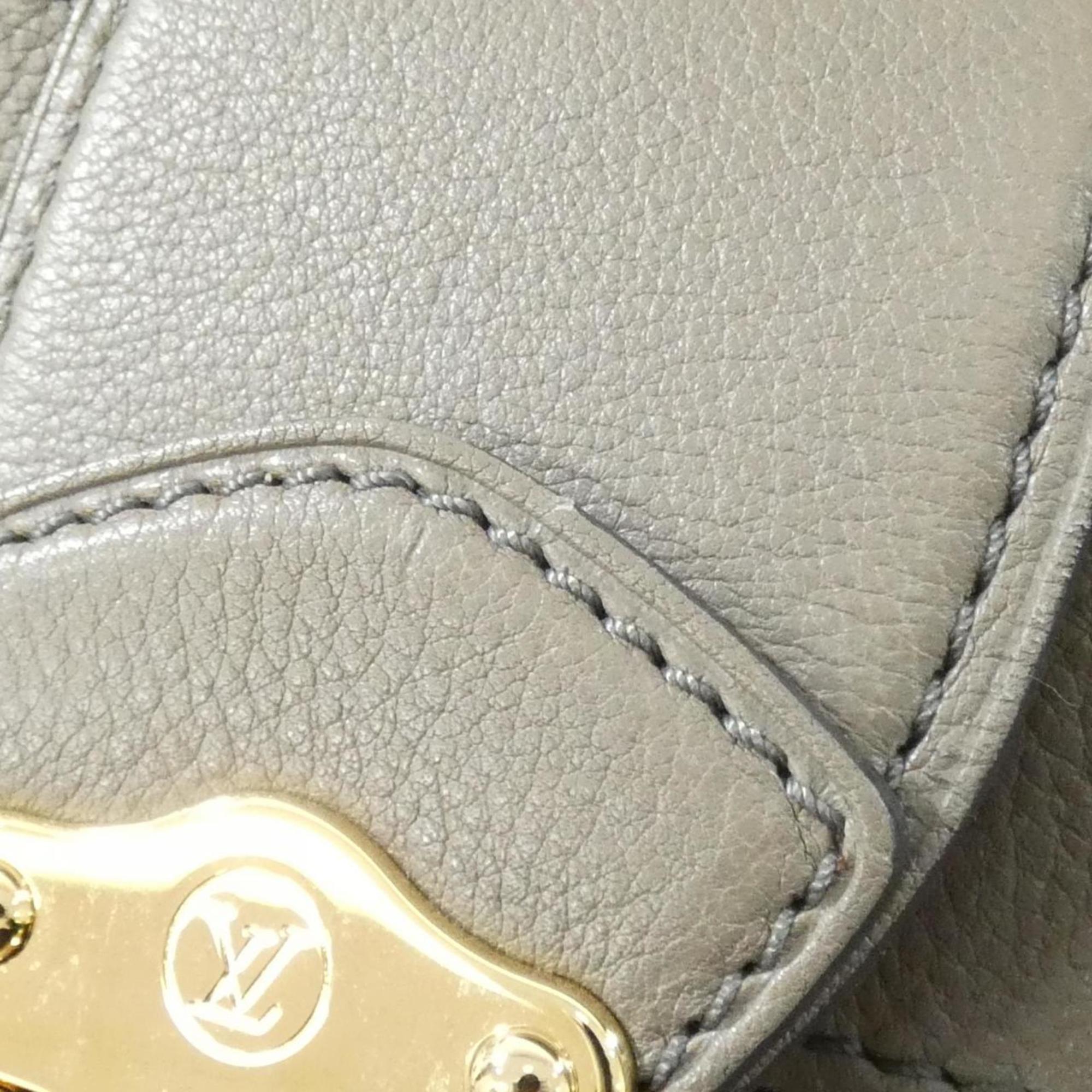 Louis Vuitton Mahina Taupe Leather Shoulder Bag