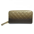 Chanel Gold Leather Long Wallet (Bi-Fold)