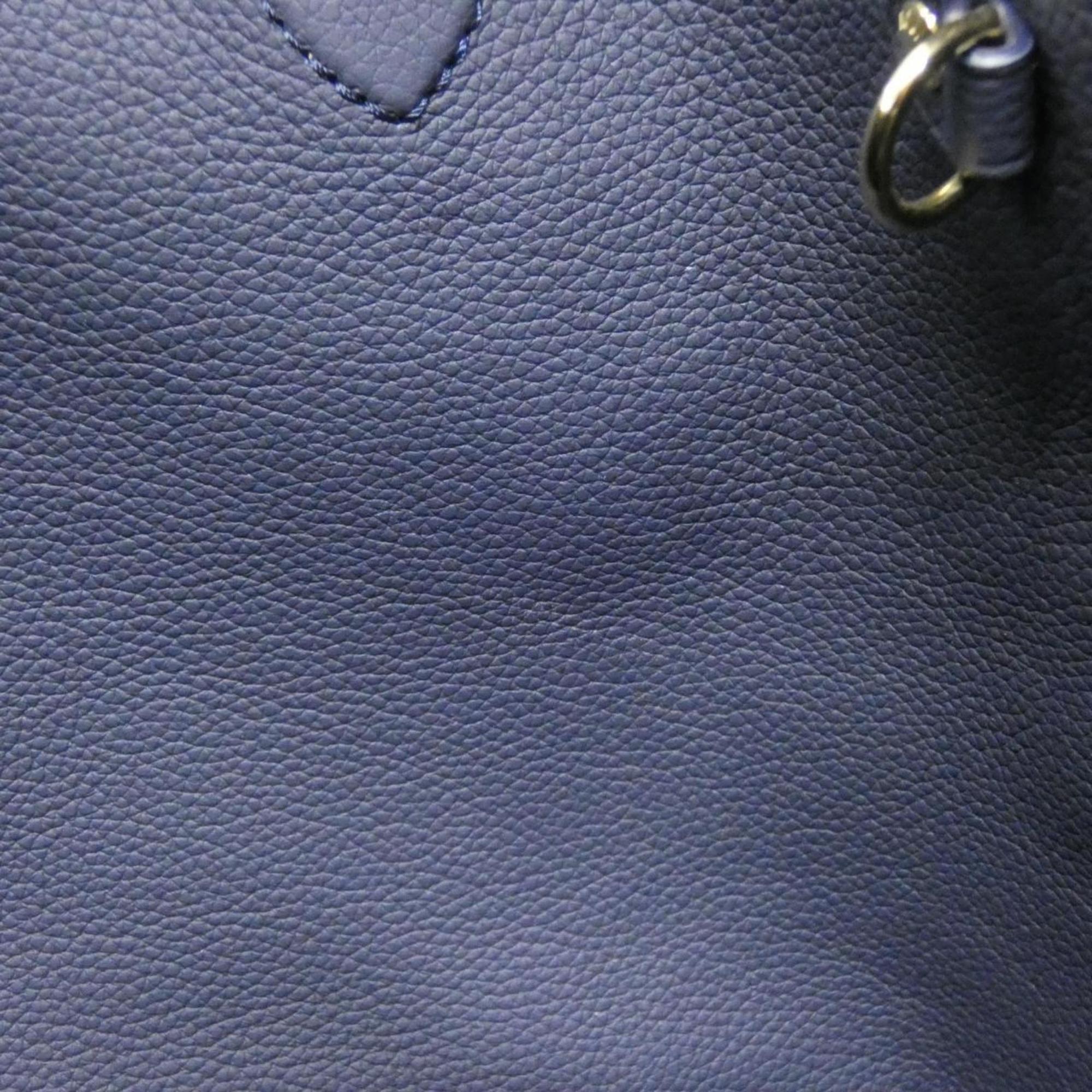 Louis Vuitton Marine Marron Leather Coated Canvas Handbag Pouch