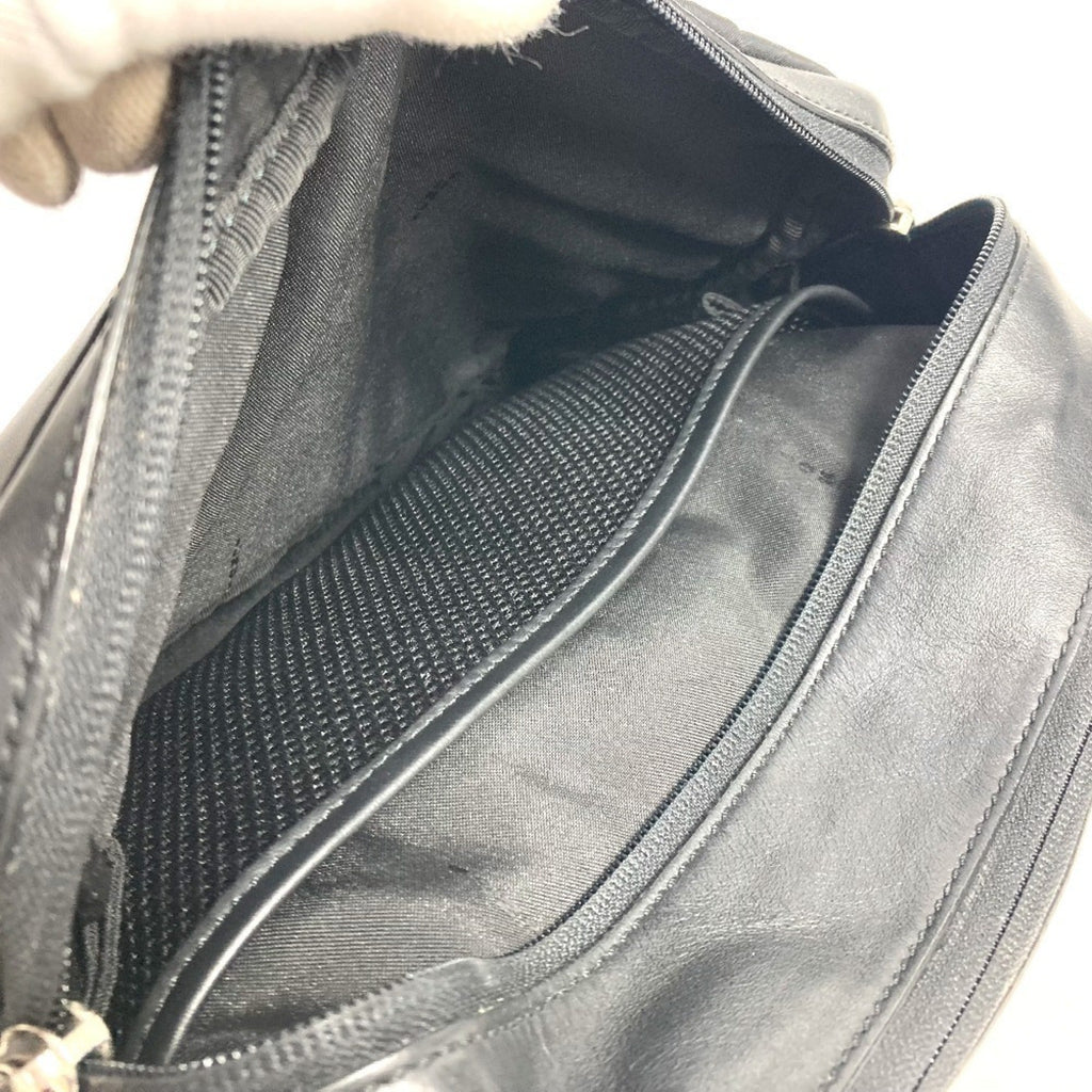 Fendi Black Nylon Leather Handbag Pochette Shoulder Bag