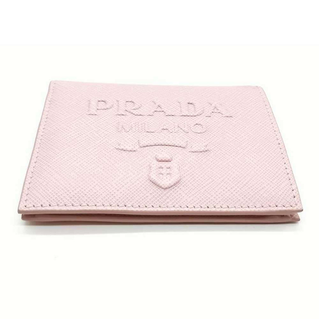 Prada Saffiano Pink Embossed Wallet (Bi-Fold)