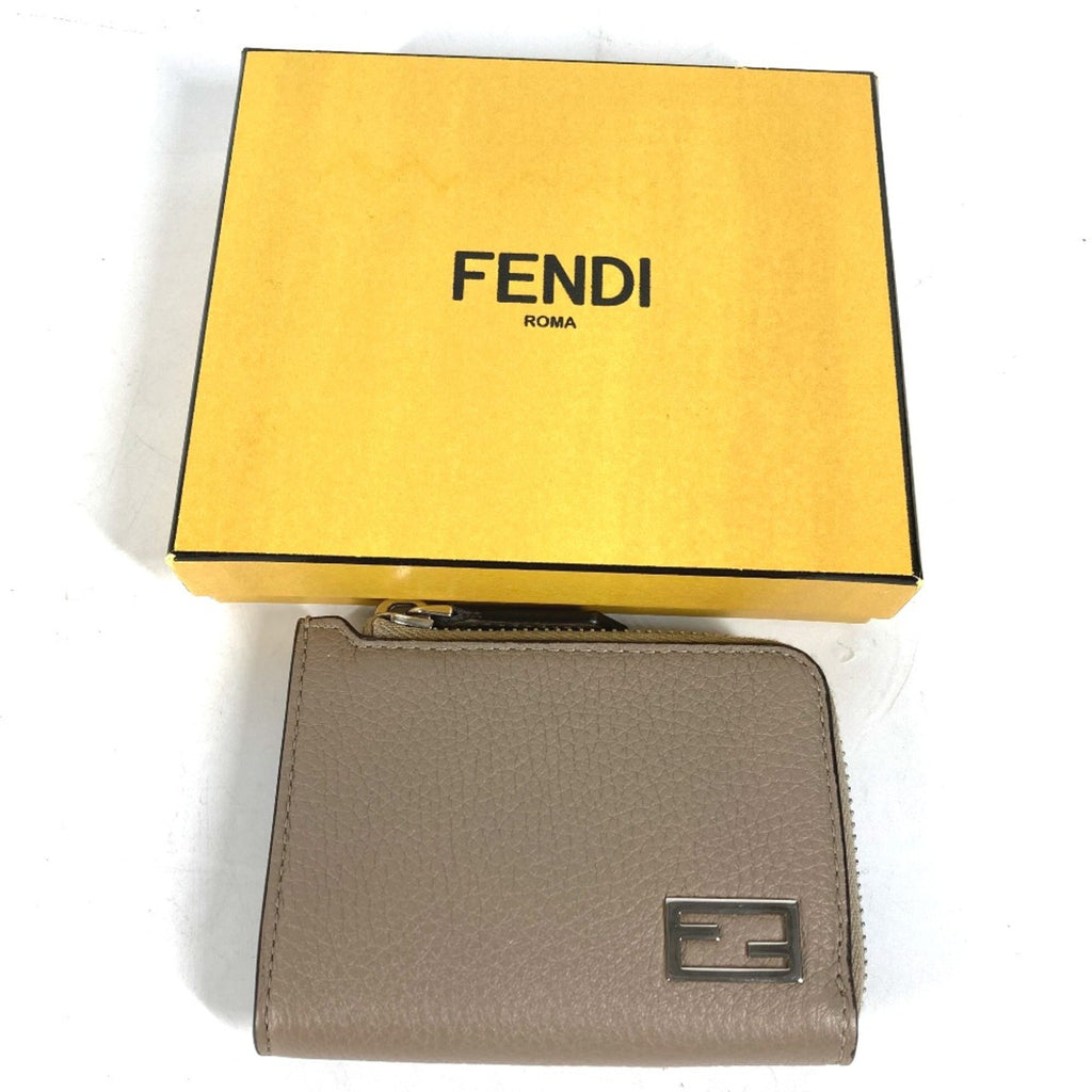 Fendi Beige Leather Coin Purse/Coin Case