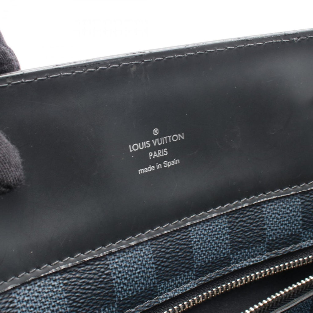 Louis Vuitton Black Navy Coated Canvas Tote Bag