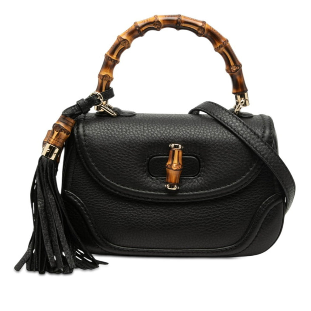 Gucci Black Leather Handbag Shoulder Bag (Pre-Owned)