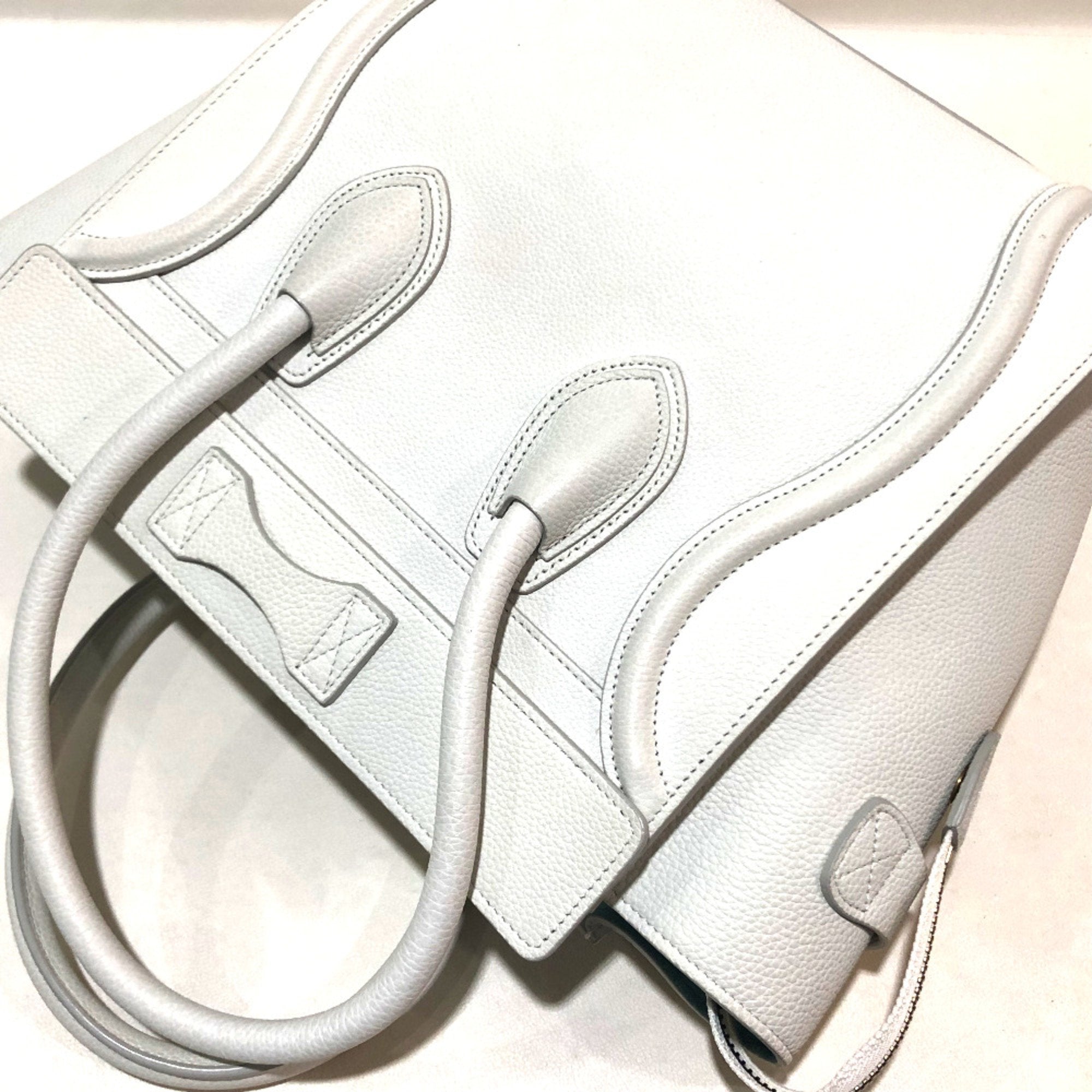 Celine White Leather Handbag