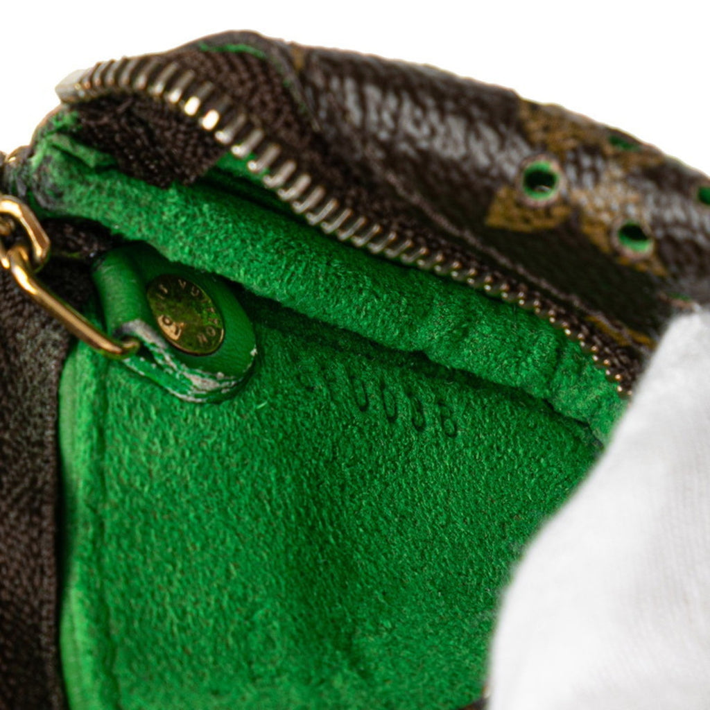 Louis Vuitton Monogram Perfo Brown Vert Pvc Leather Pochette