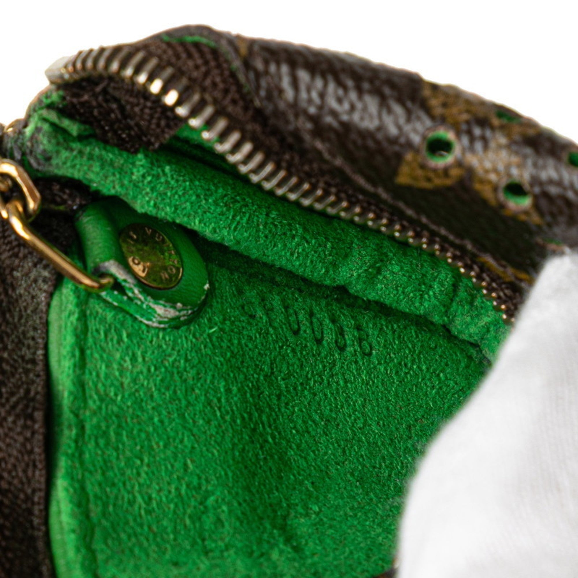 Louis Vuitton Monogram Perfo Brown Vert Pvc Leather Pochette