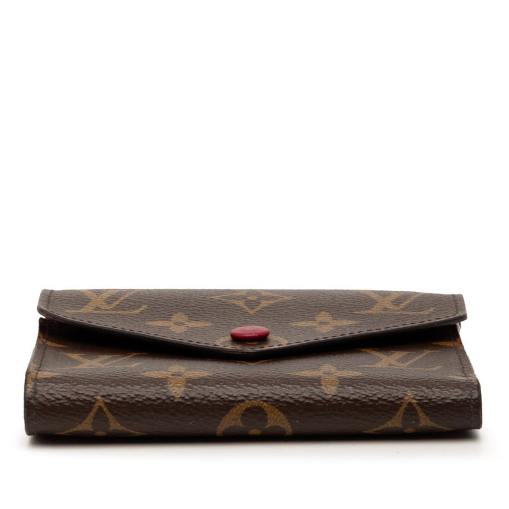 Louis Vuitton Brown Fuchsia Pvc Leather Wallet (Tri-Fold)