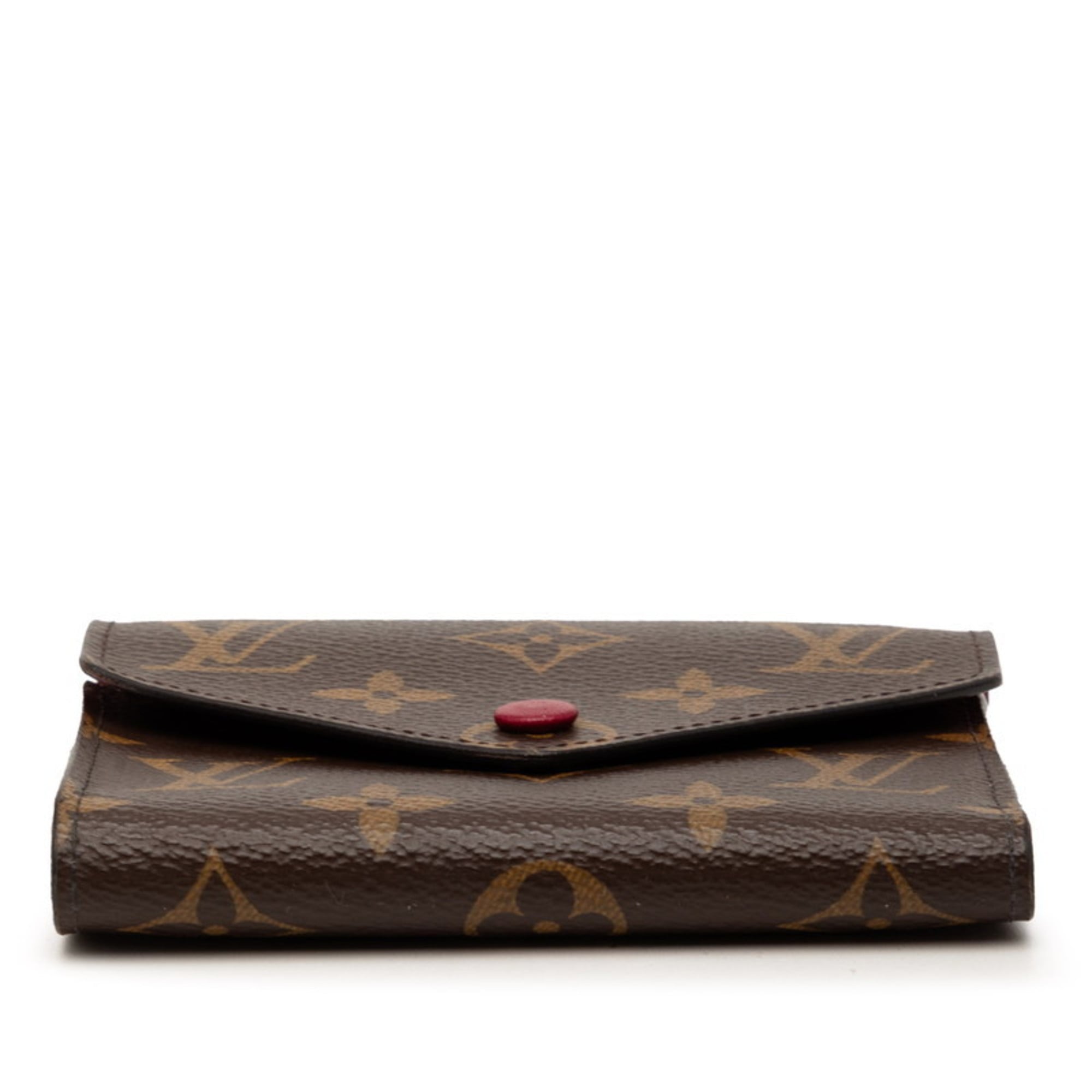 Louis Vuitton Brown Fuchsia Pvc Leather Wallet (Tri-Fold)