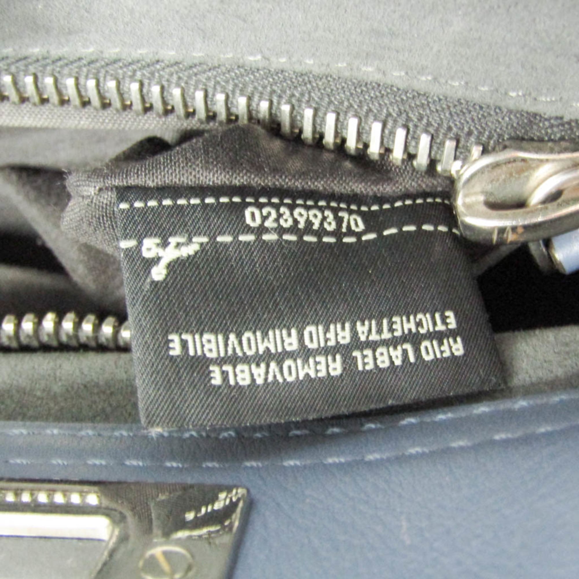Fendi Peekaboo Blue Leather Handbag Shoulder Bag