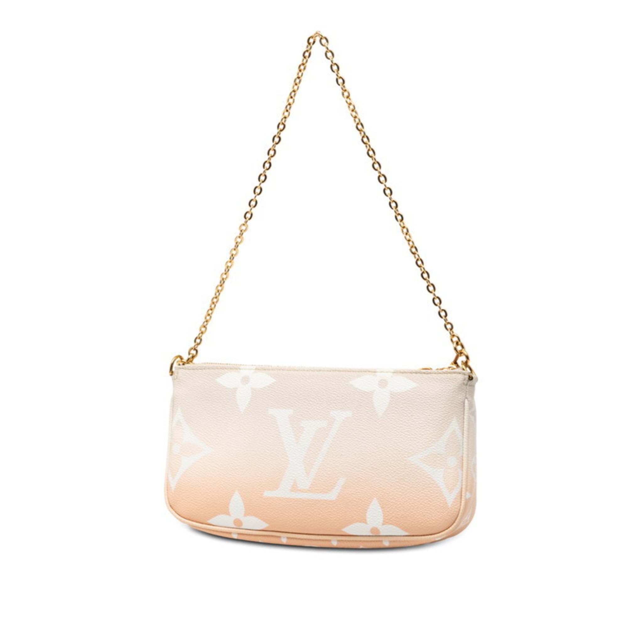 Louis Vuitton Pink Beige Pvc Leather Shoulder Bag